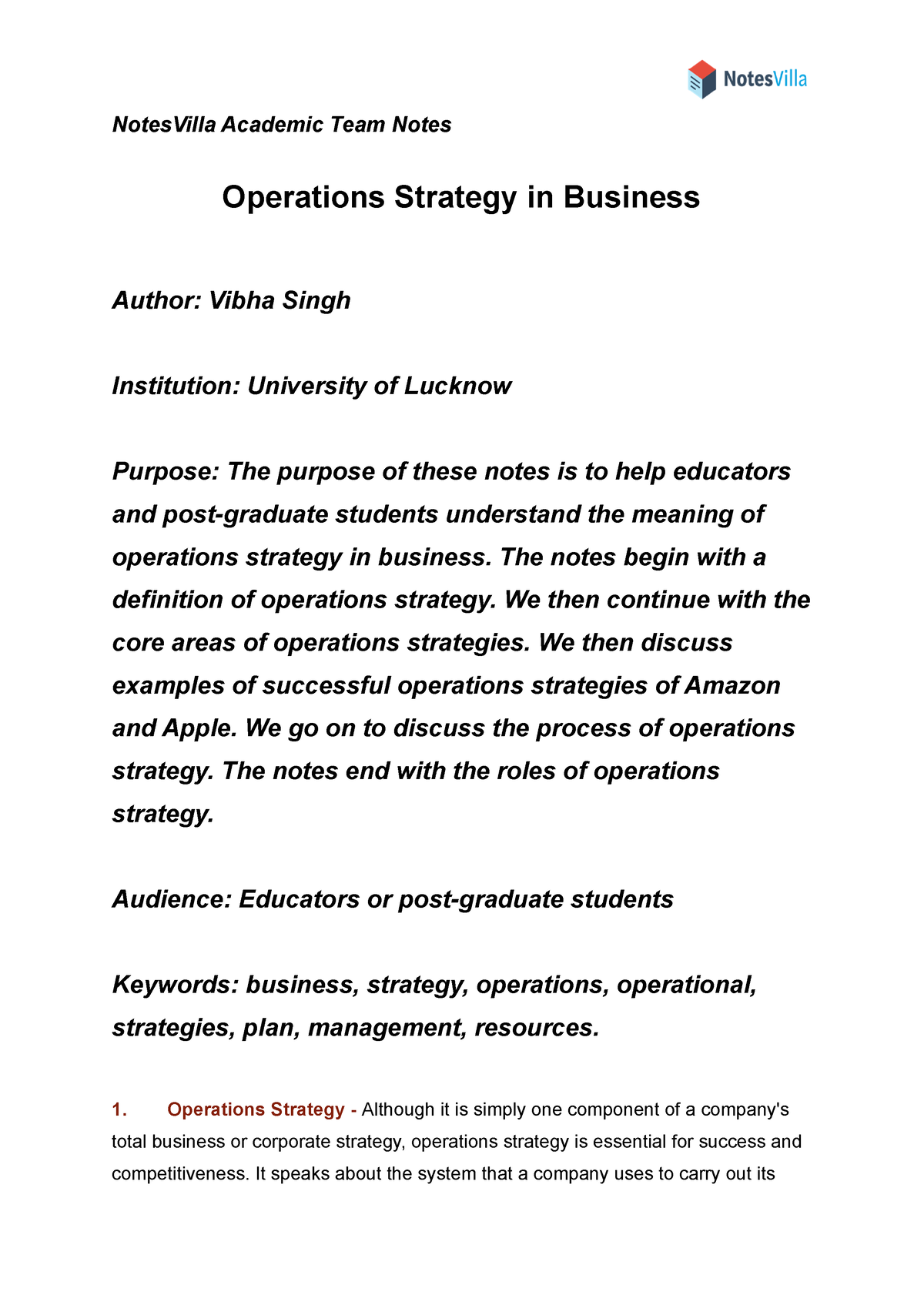 operations-strategy-in-business-notes-notesvilla-academic-team-notes