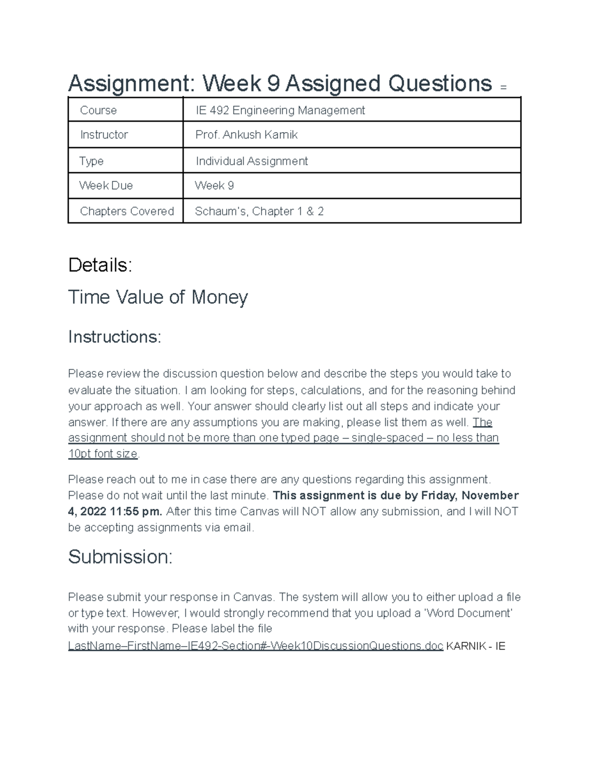 Schaum's 1-2 Assigned Questions - Assignment: Week 9 Assigned Questions ...