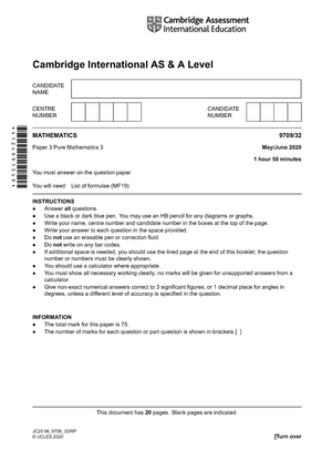 9709 S22 Ms 11 - MS For May June Paper 11 - This Document Consists Of ...