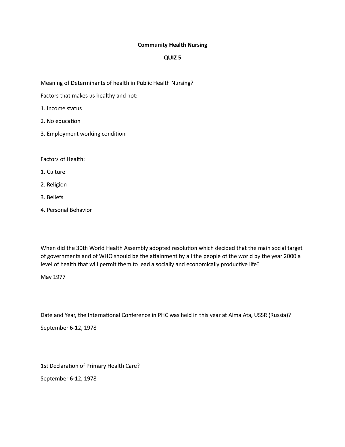 community health nursing question paper 2021