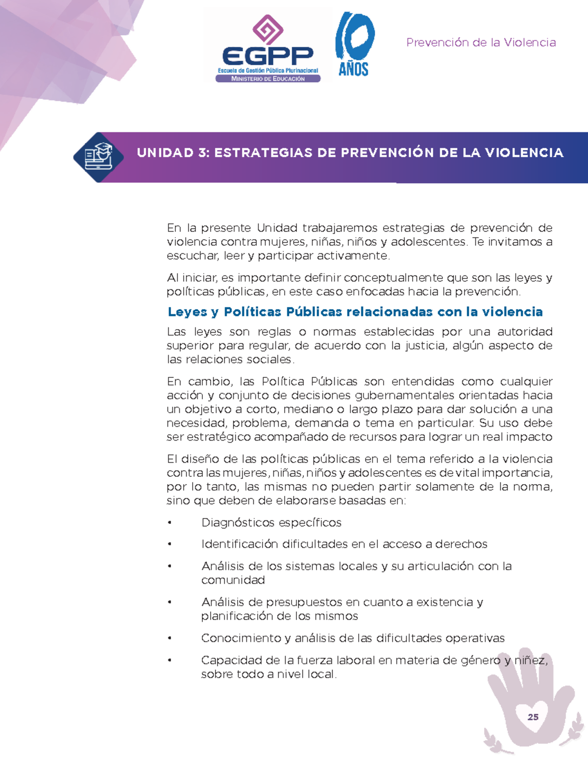 Video 3 - documento importante - UNIDAD 3: ESTRATEGIAS DE PREVENCIÓN DE ...