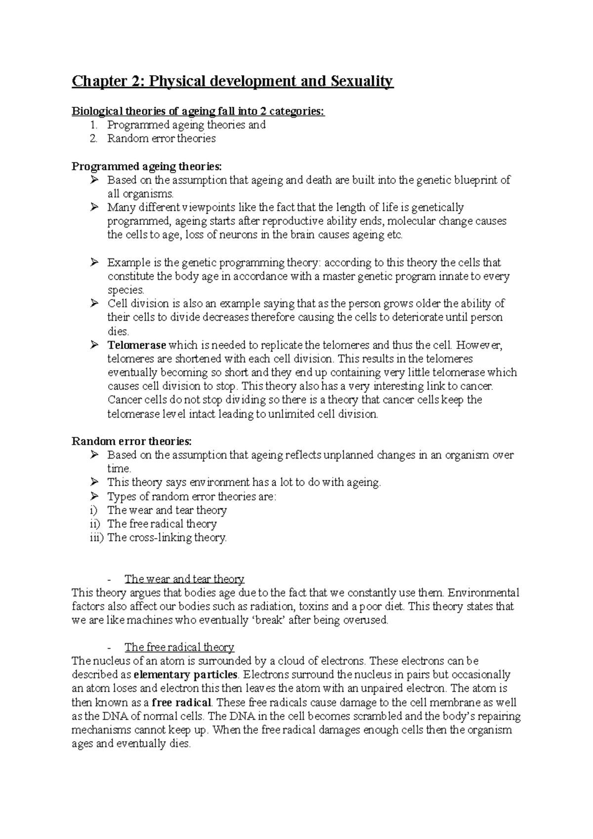 SLK Chapter 2 - Chapter 2: Physical development and Sexuality ...