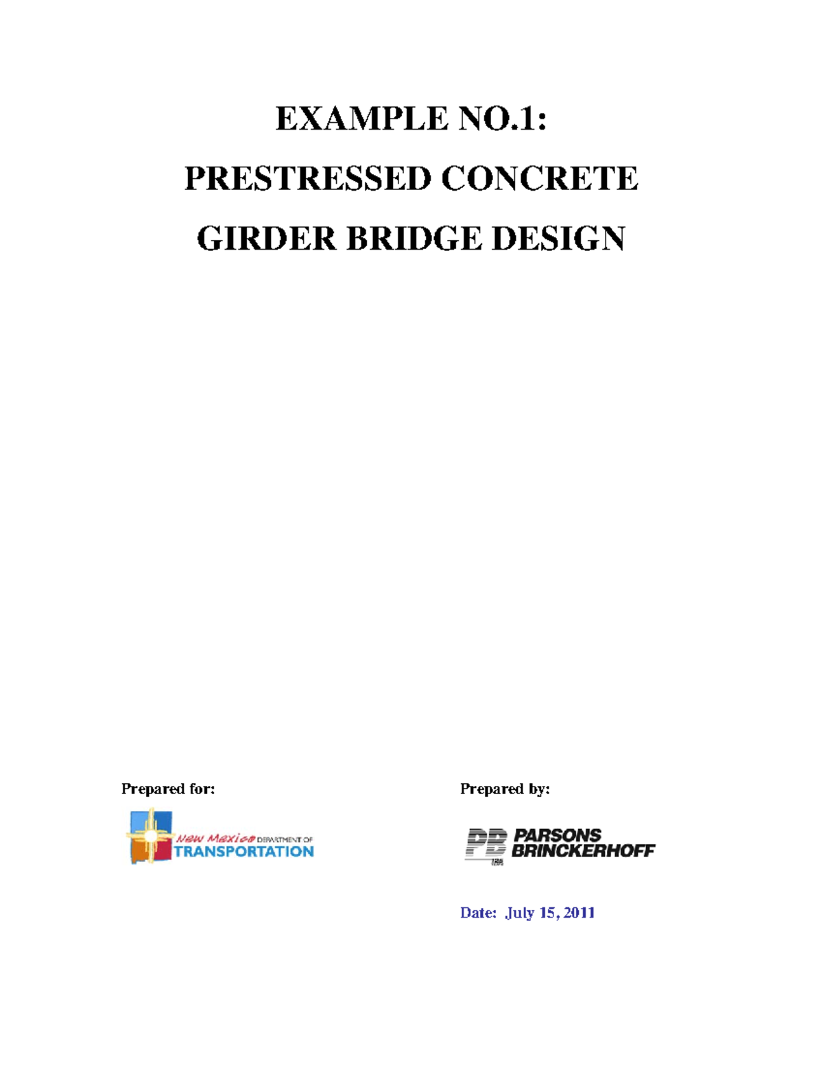 Lrfd design example - EXAMPLE NO: PRESTRESSED CONCRETE GIRDER BRIDGE ...