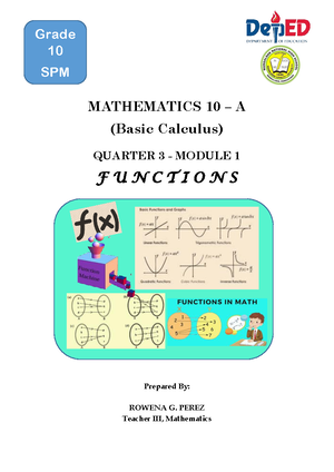 Quarter 3 Module 1 - PreCalculus - MATHEMATICS 10 – A (Basic Calculus ...