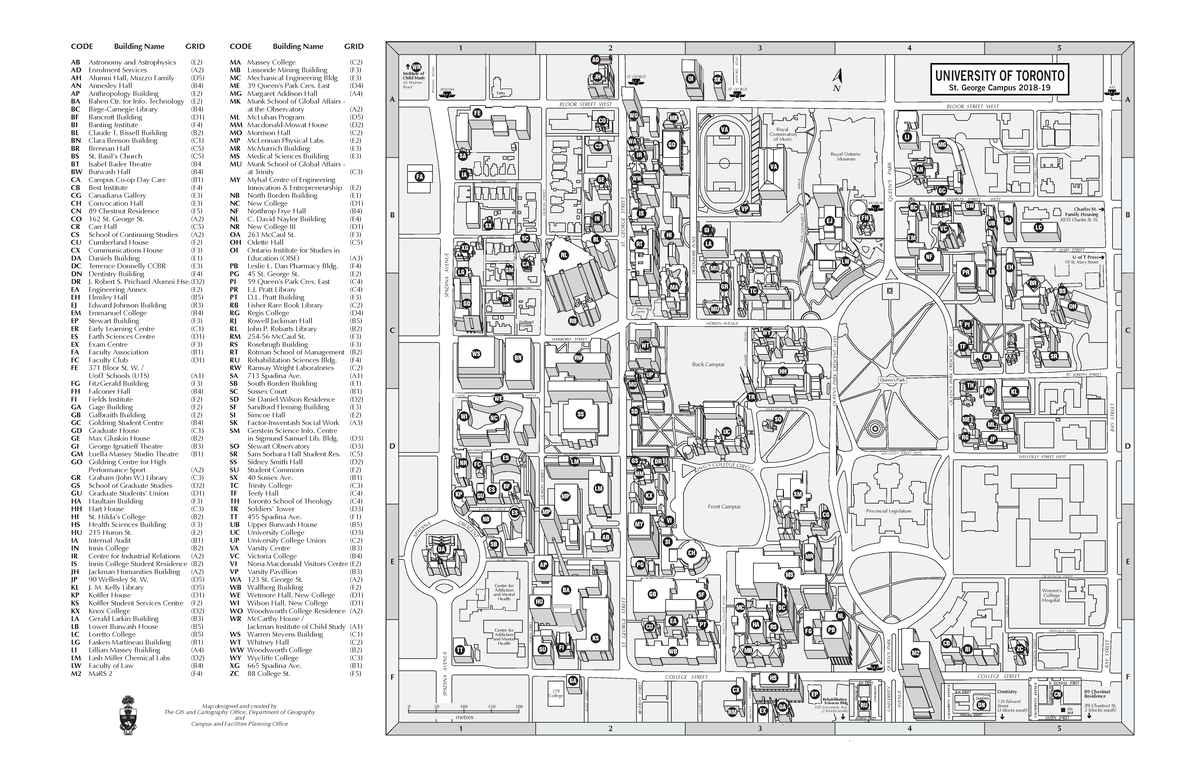 Utsg campus map - WolfondCentre HOSKIN AVENUE CHARLES STREET WEST ...