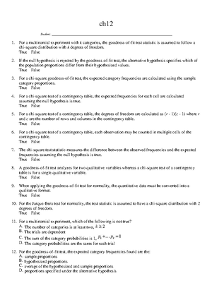 Ch01 - Ch 1. Prep Questions - ch Student: A knowledge of statistics ...