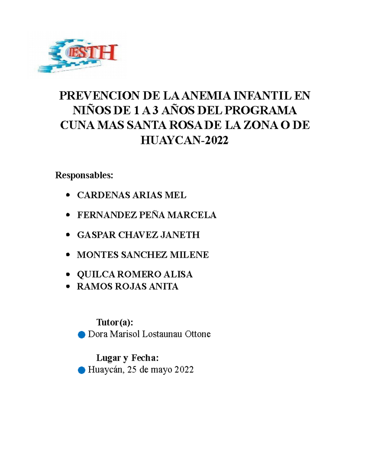 Prevencion EN LA Anemia Infantil DE 1 A 3 AÑOS Sesion 13 (1 ...