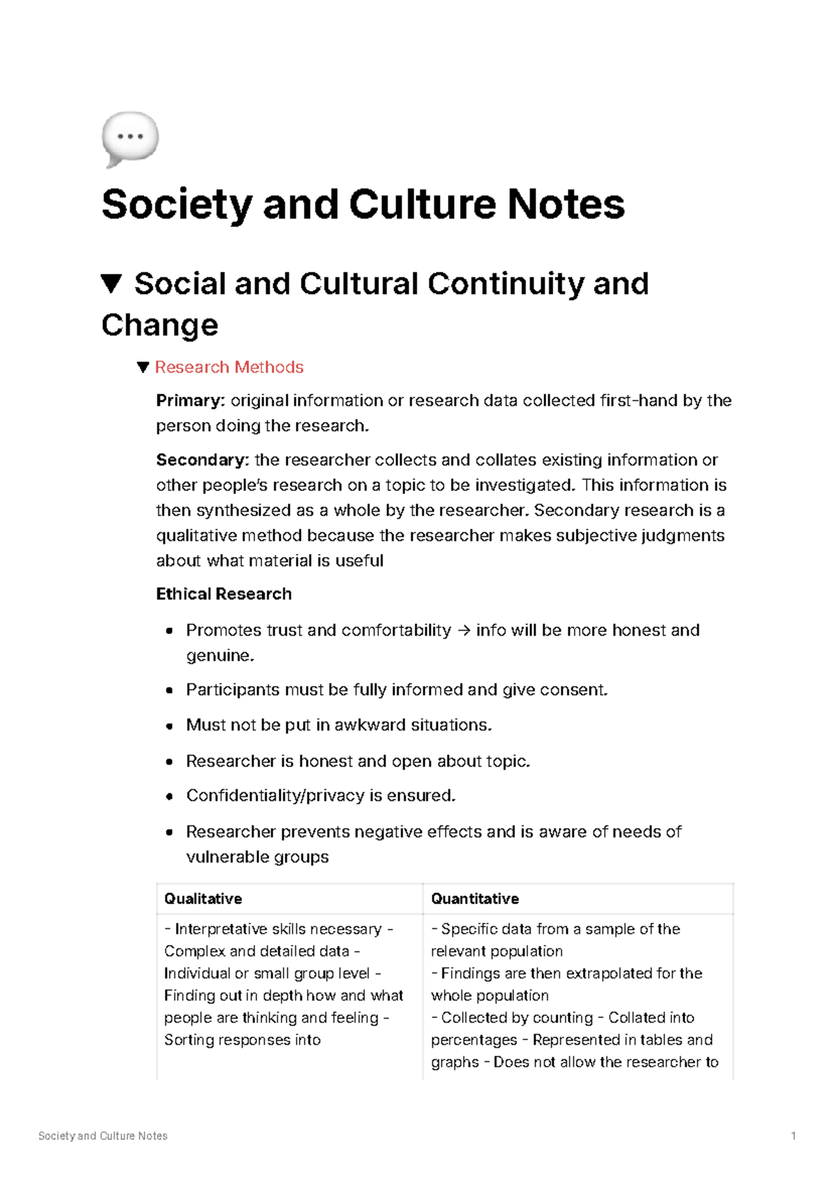 Society and Culture Notes 2024 - 💬 Society and Culture Notes Social and ...
