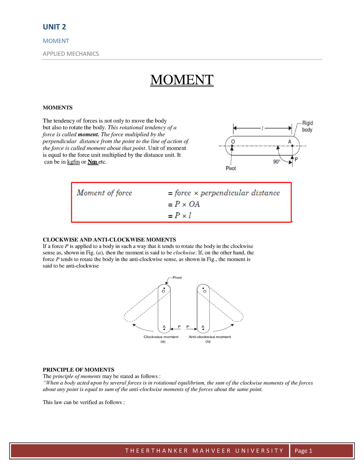 UNIT 2 - For First Year Students Please Solve Many Questions ...