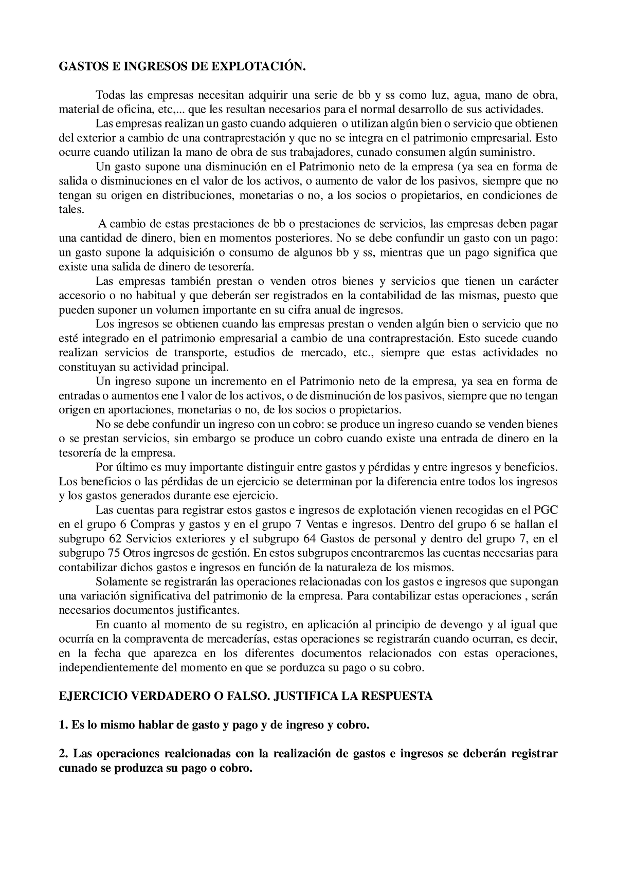 Gastos E Ingresos De Explotacion Apuntes 6 Gastos E Ingresos De ExplotaciÓn Todas Las 1874