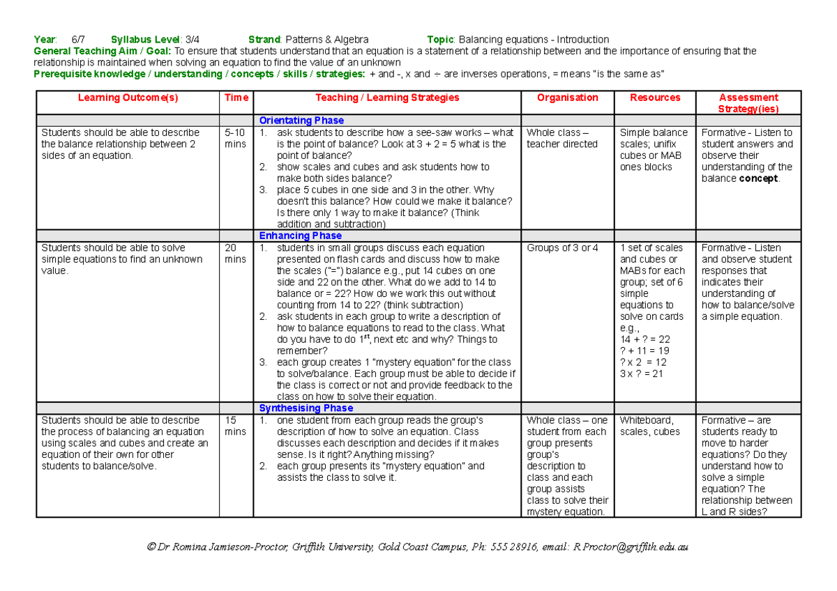 Sample/practice exam, questions and answers - Year: 6/7 Syllabus Level ...