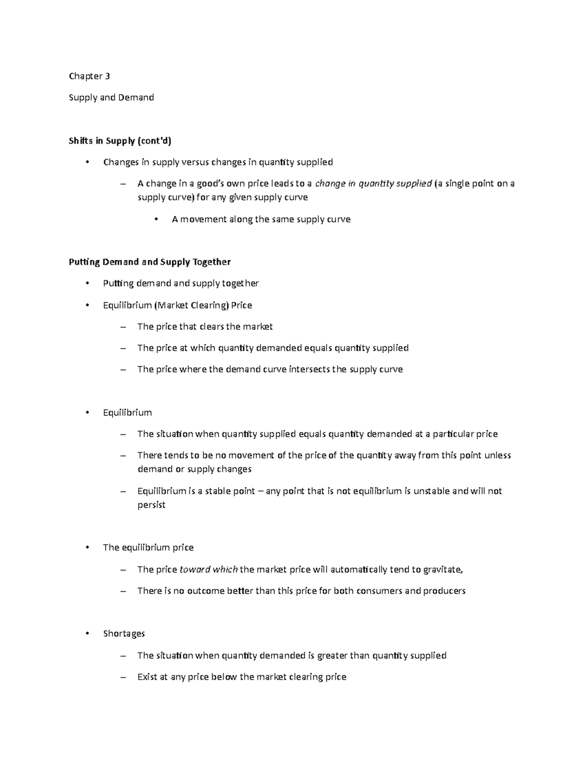 Chapter 3 - Lecture Notes 5 - Chapter 3 Supply and Demand Shifts in ...