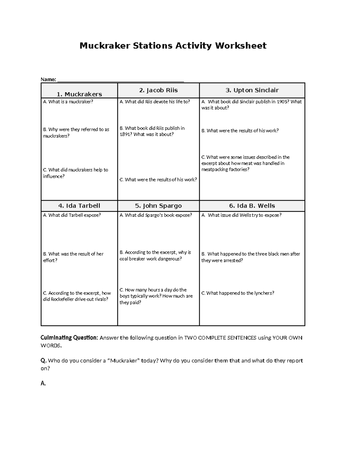 Muckrakers Worksheet - Summary Drug & Dosage Calculations II