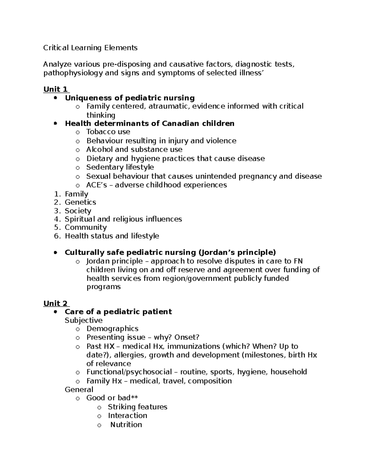 Critical Learning Elements - Critical Learning Elements Analyze various ...