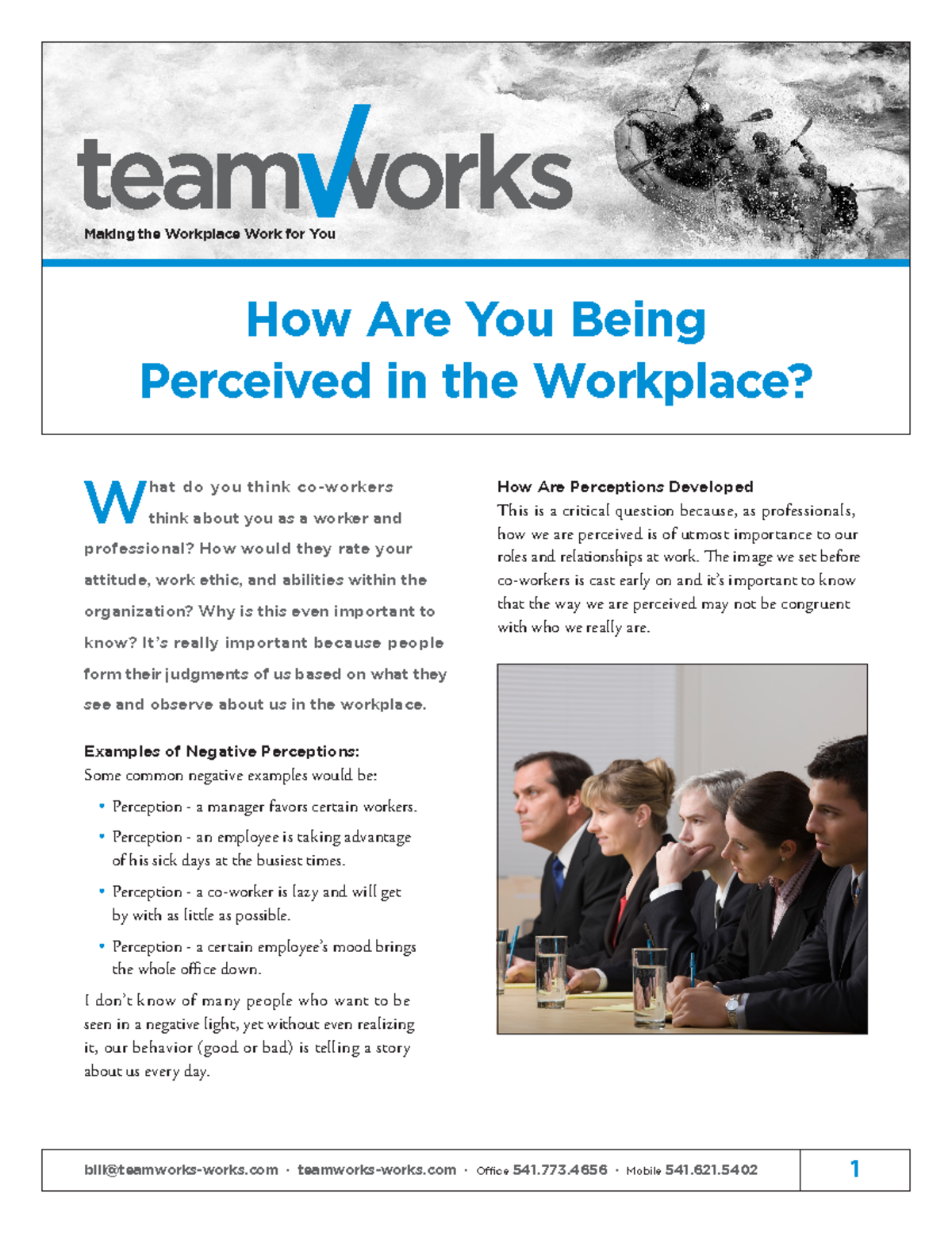 TMW1508 Perceptions copy - Making the Workplace Work for You How Are ...