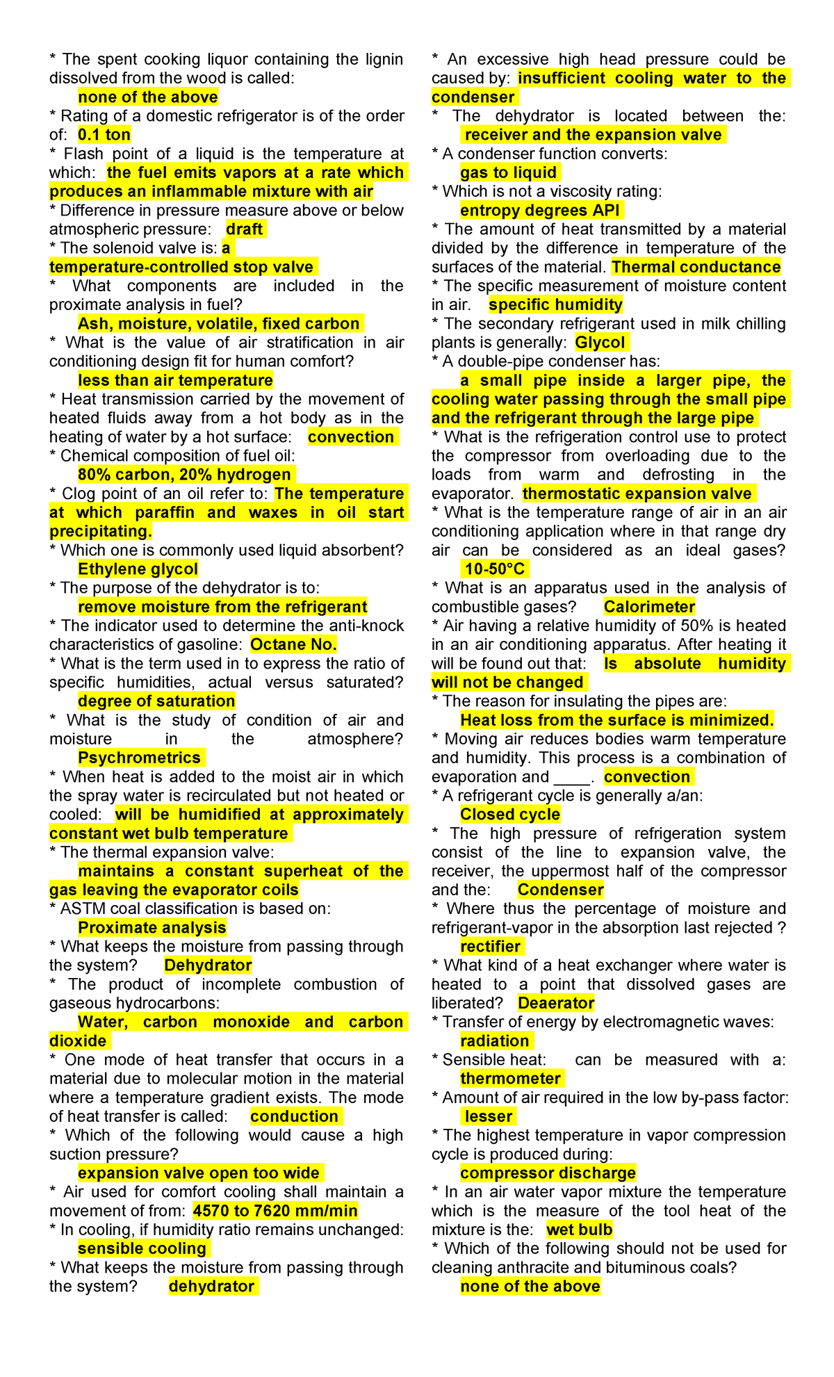 Combustion, Heat Transfer, Air Conditioning Practice Terms - The spent ...