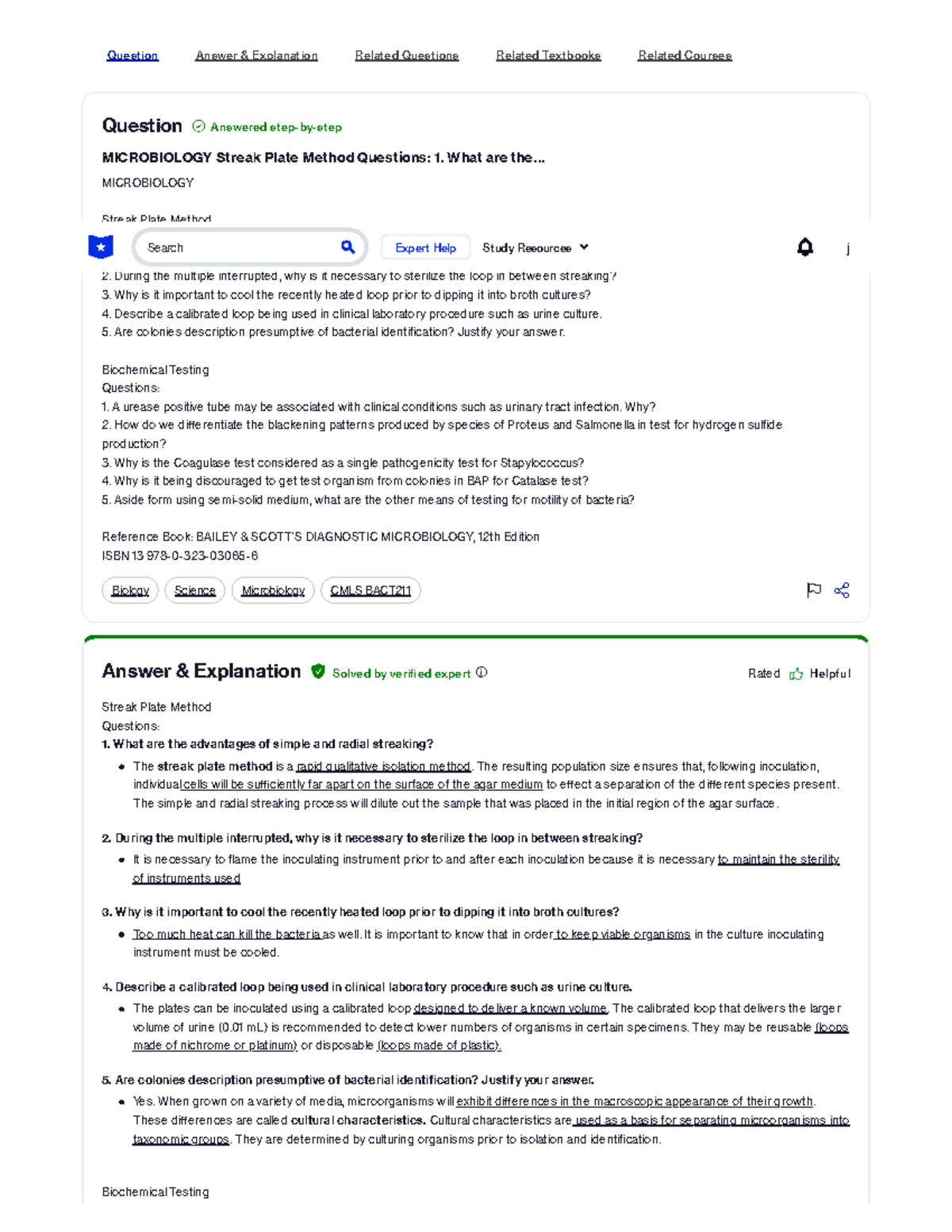 [Solved] Microbiology Streak Plate Method Questions 1. What are the
