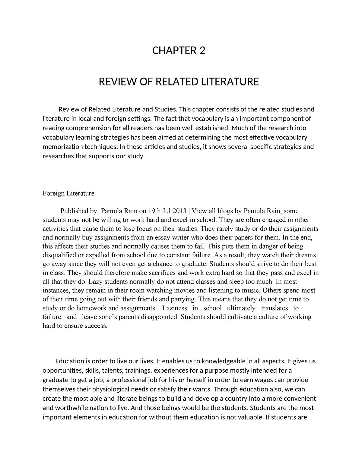 Chapter 2 - asefesfd - CHAPTER 2 REVIEW OF RELATED LITERATURE Review of ...