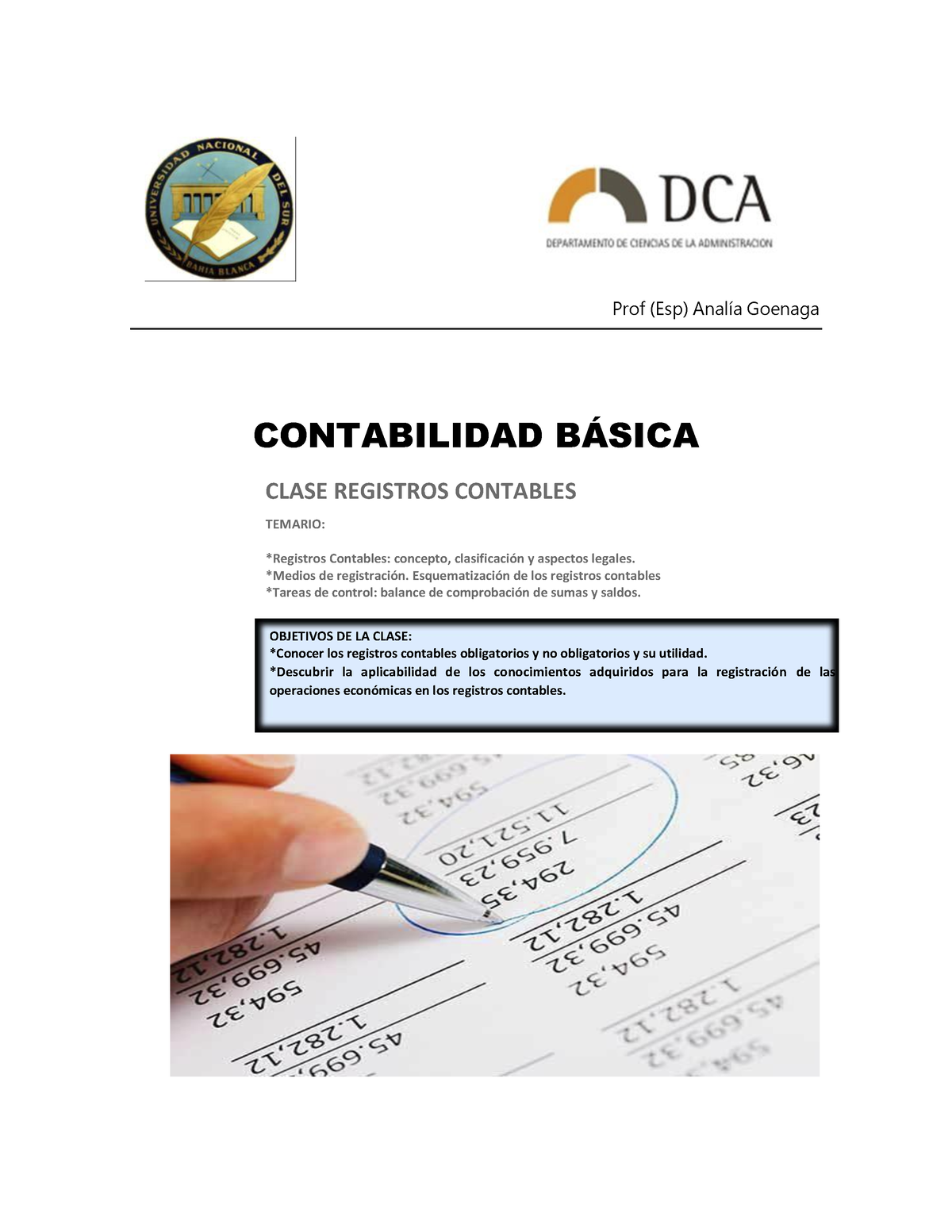 Clase Registros Contables - Prof (Esp) Analía Goenaga CONTABILIDAD B ...