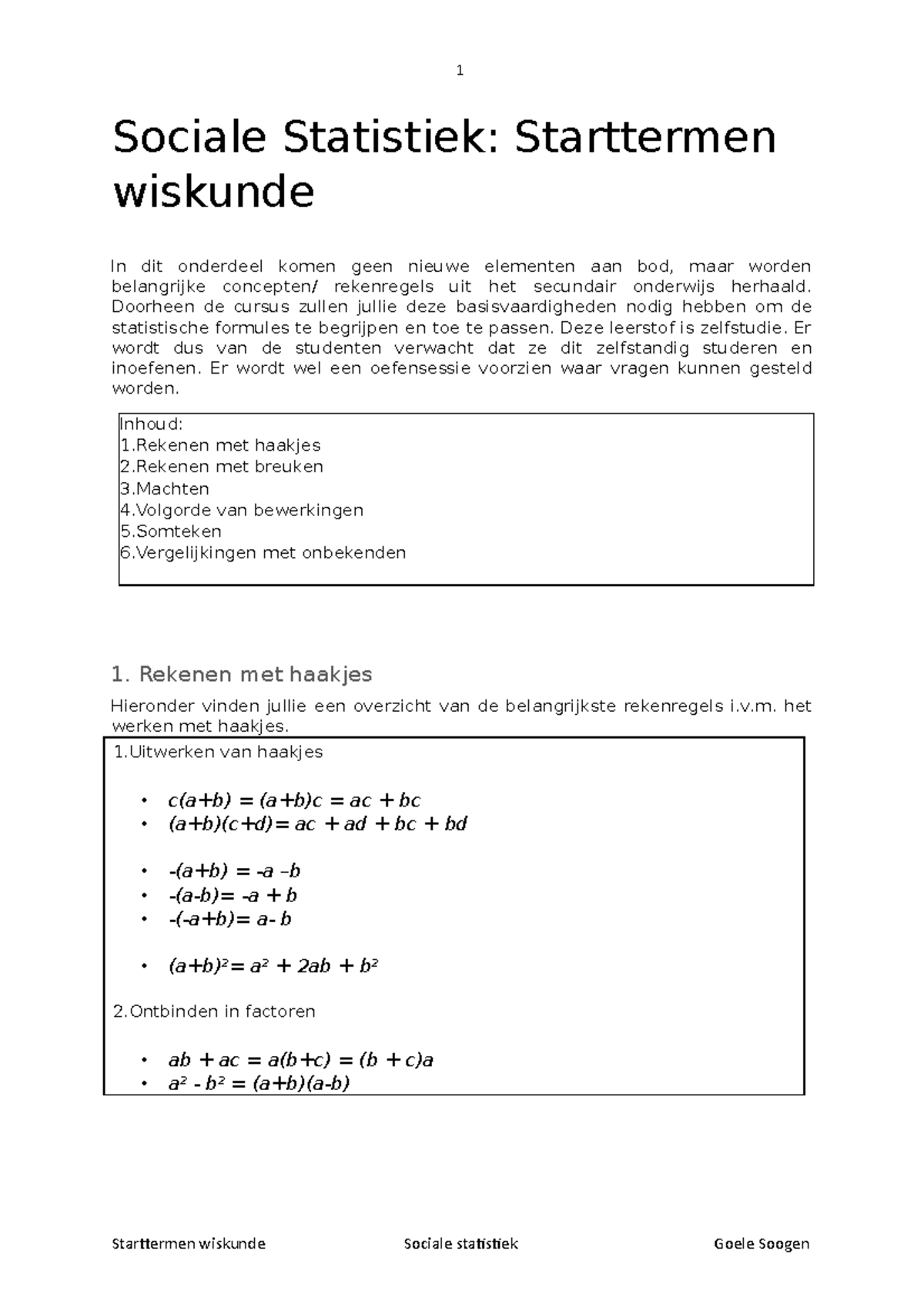 Starttermen Wiskunde 2019 2020 - Sociale Statistiek: Starttermen ...