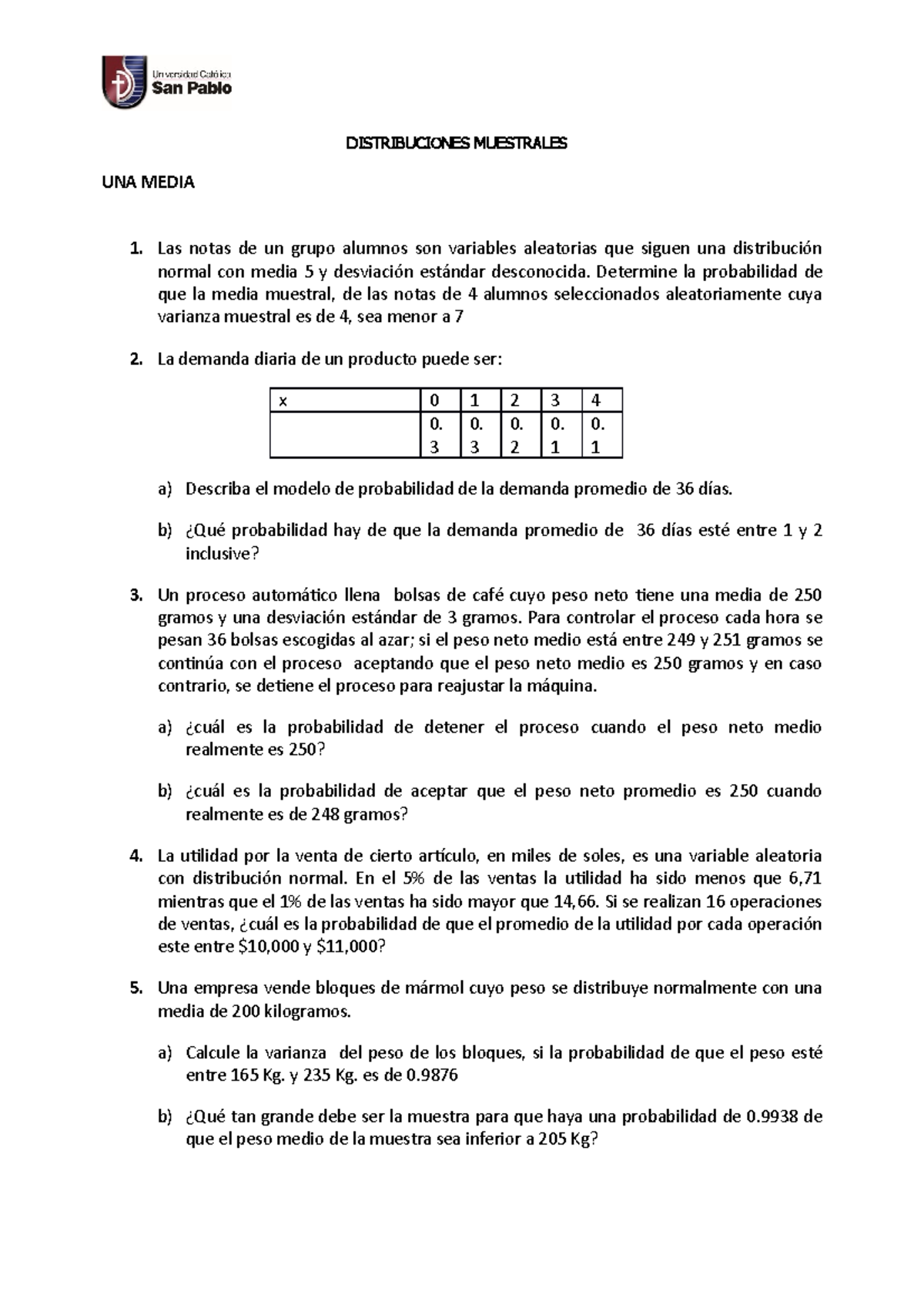 Distribuciones Muestrales UNA Media - DISTRIBUCIONES MUESTRALES UNA ...