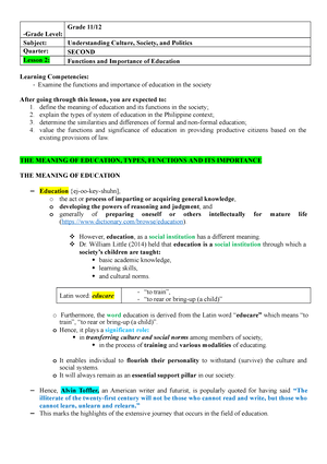 CESC-Q2-M1 - LEARNING MATERIALS - 12 Community Engagement Solidarity ...