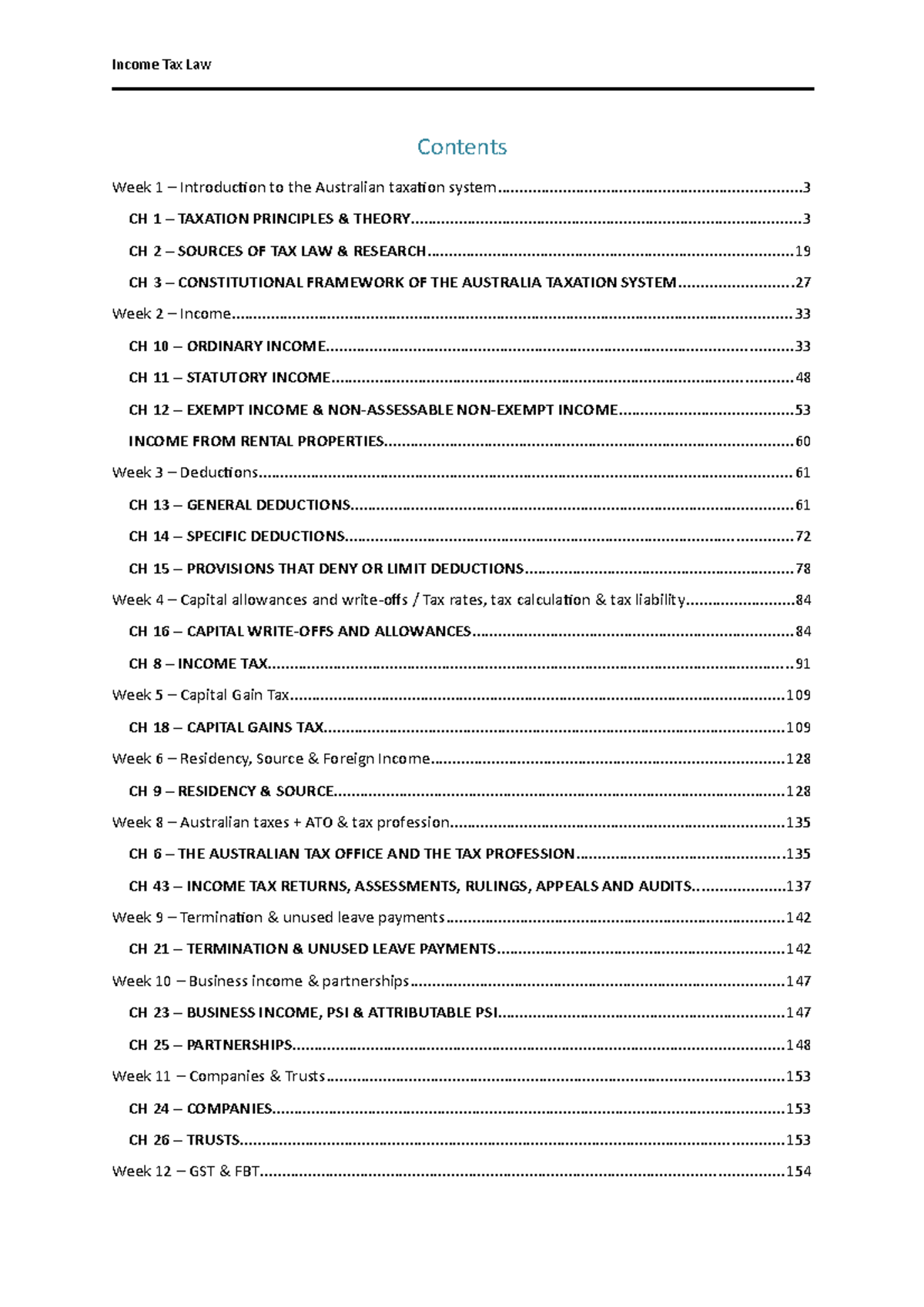Income tax law notes - ACBUS203A - TAFE NSW - Studocu