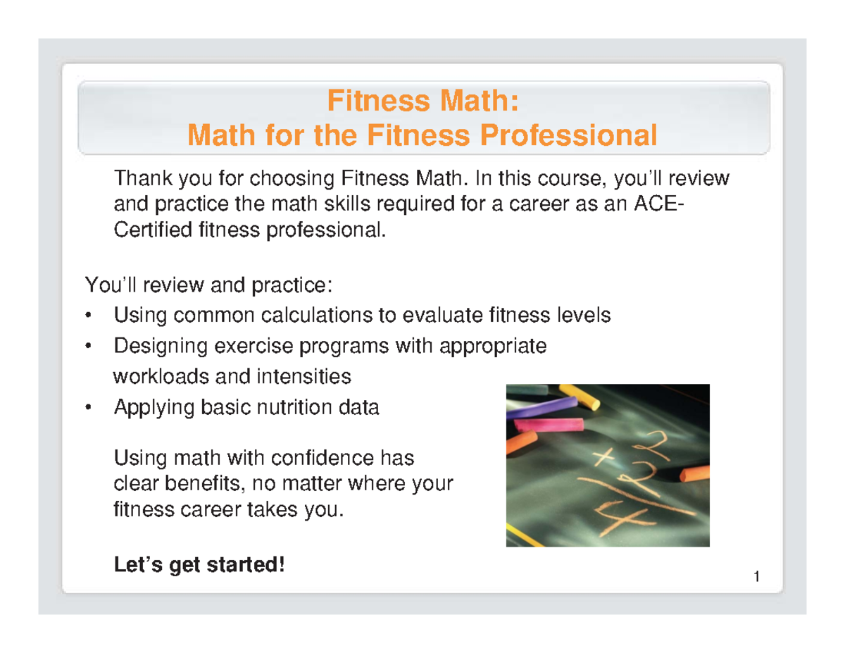 Coursecontent Fitness Math Dictionary Coach Jones - Fitness Math: Math ...