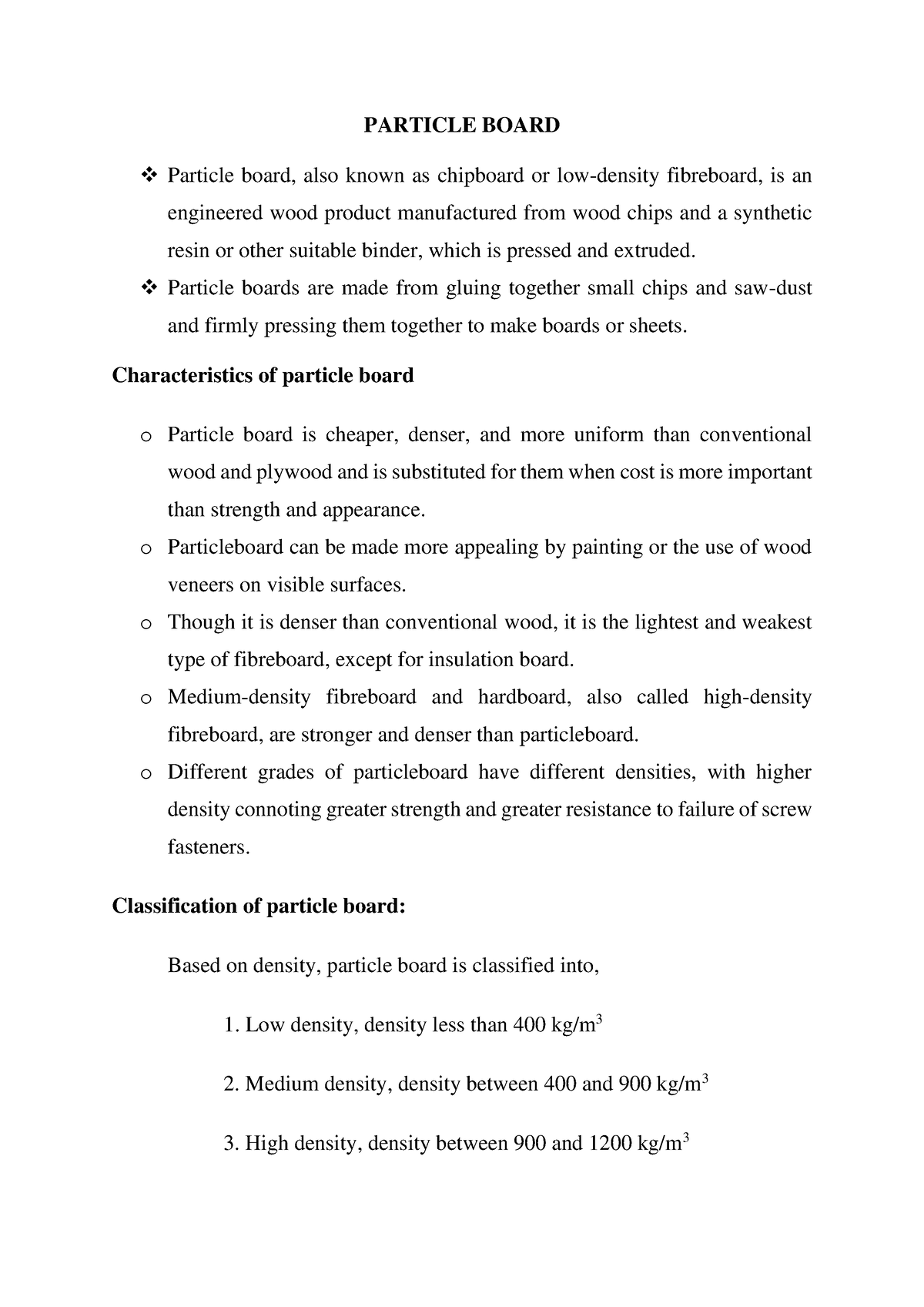 particle board thesis