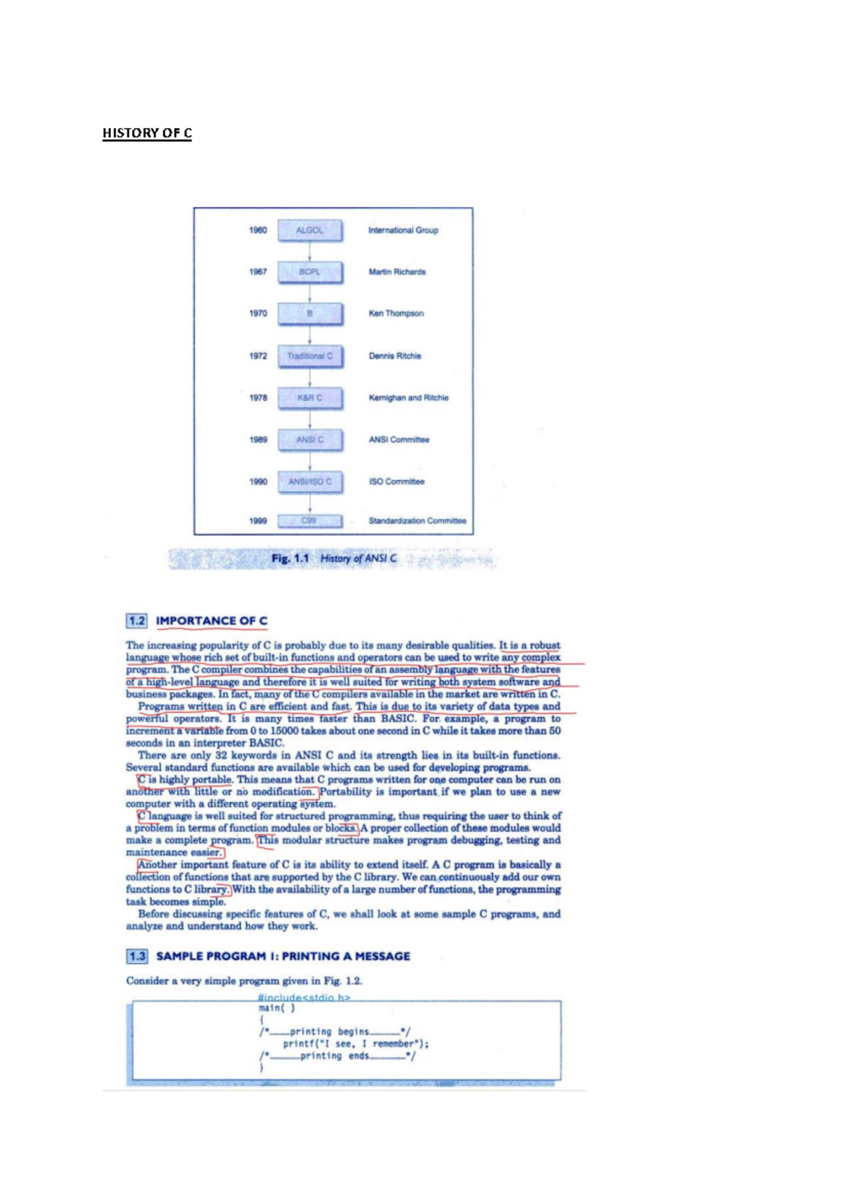 C- Notes - Bachelor's of computer Application (BCA) - HISTORY OF C ...