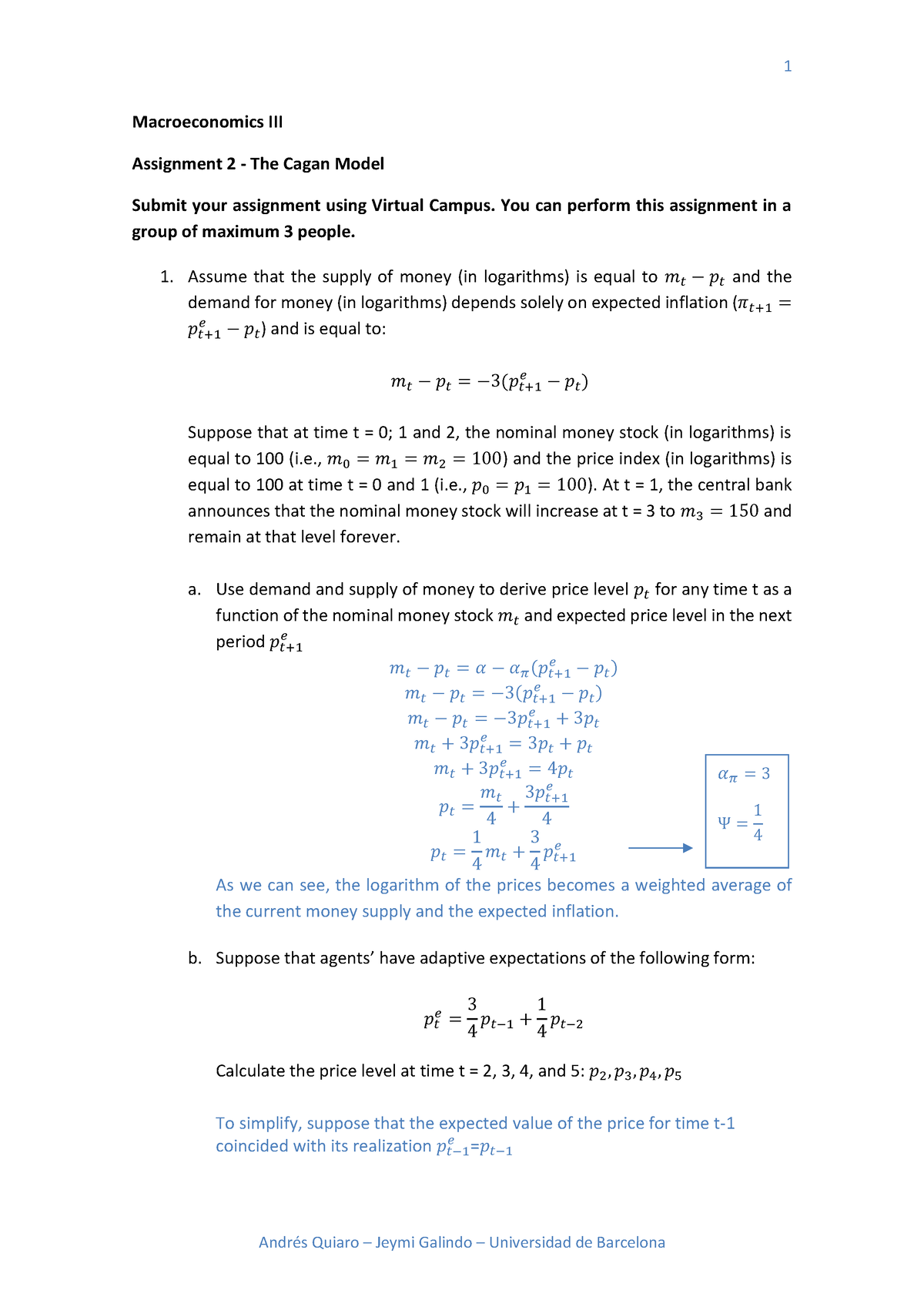 macroeconomics iii assignment 2