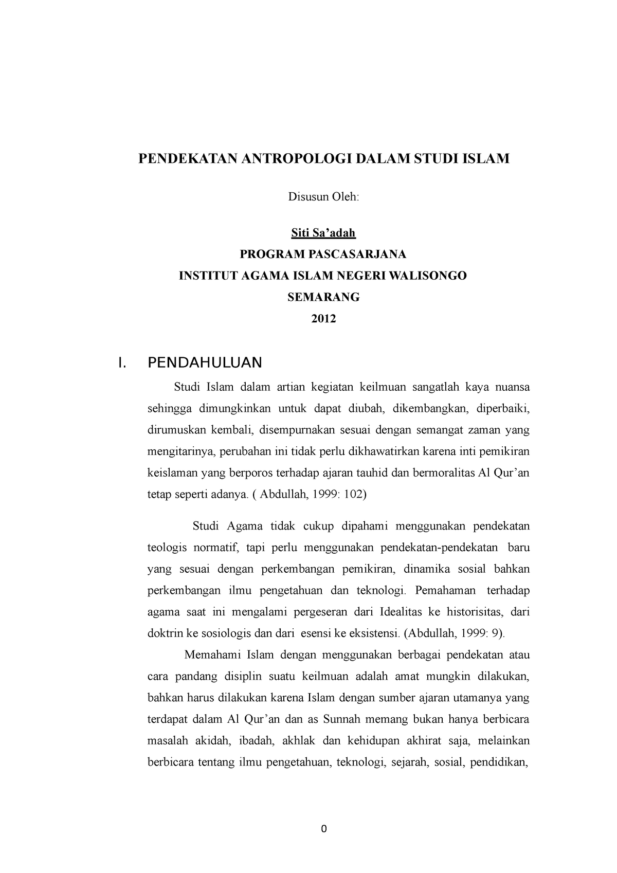 Makalah Pendekatan Antropologi Dalm Stud - PENDEKATAN ANTROPOLOGI DALAM ...