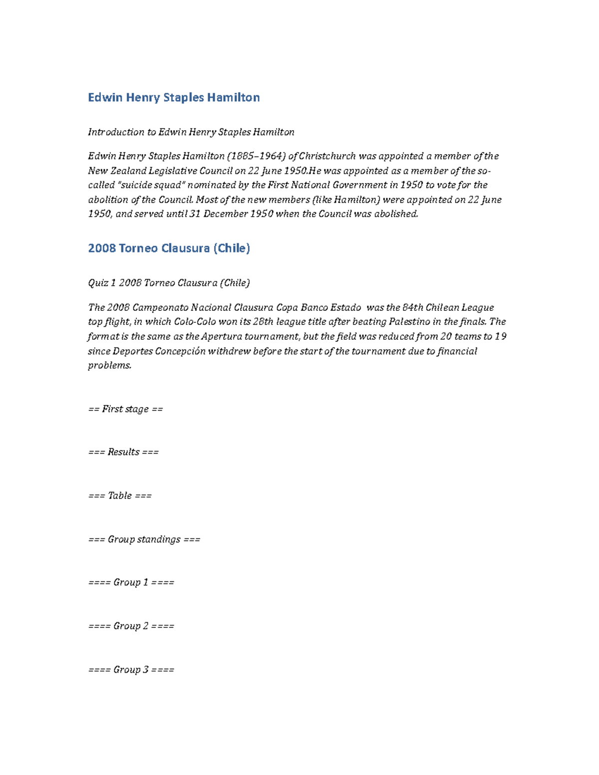 HIST123 Chapter Edwin Henry Staples Hamilton Edwin Henry Staples