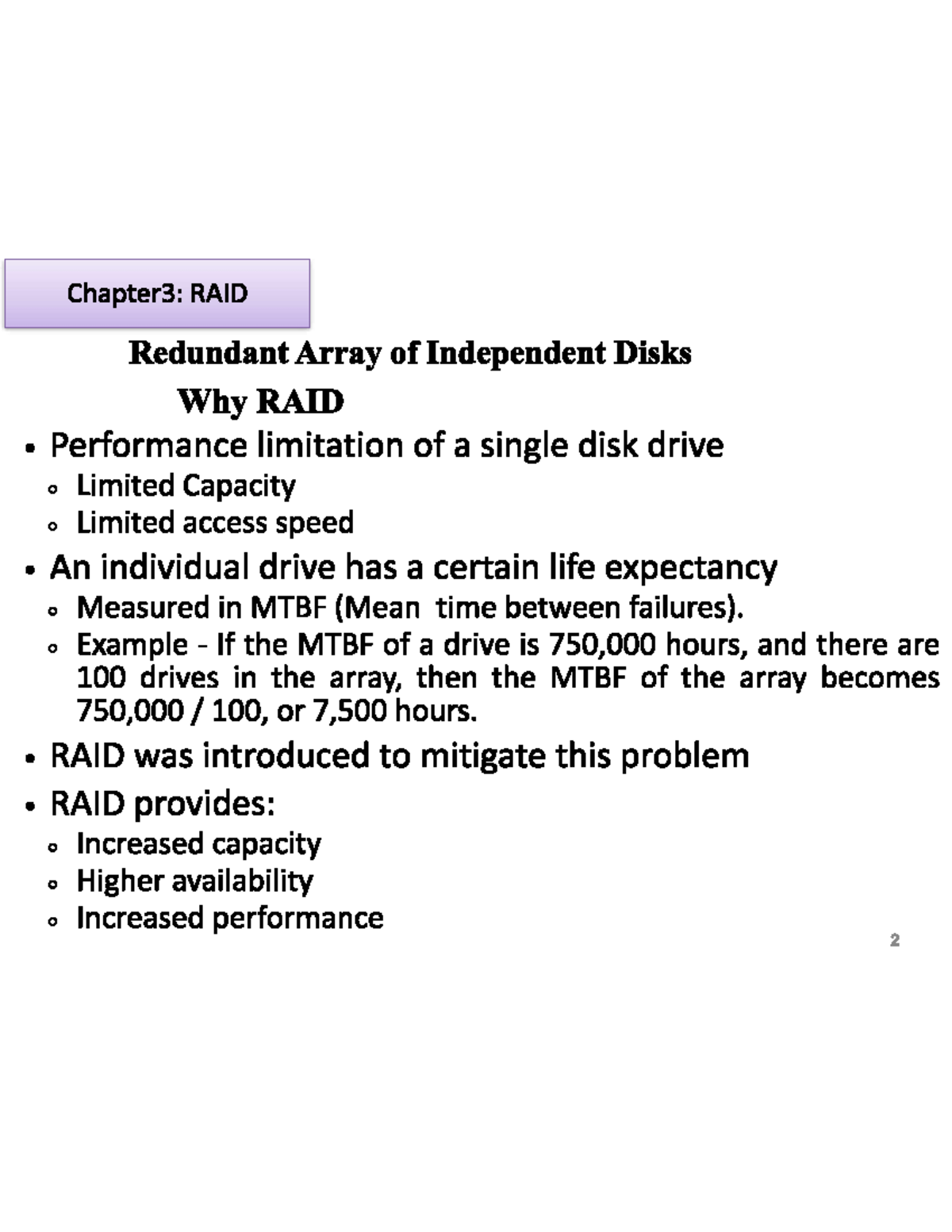 Module-2 RAID Lecture-Notes-2023-24 - Storage area network - Studocu