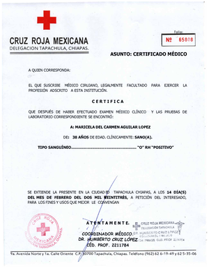 ANT Jovita Flores documento que les servira Folio CRUZ ROJA