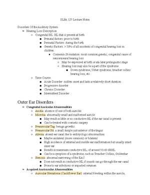 Chapter 6 7 Audiology Notes - Chapter 6: Audiometric Testing Audiometry ...