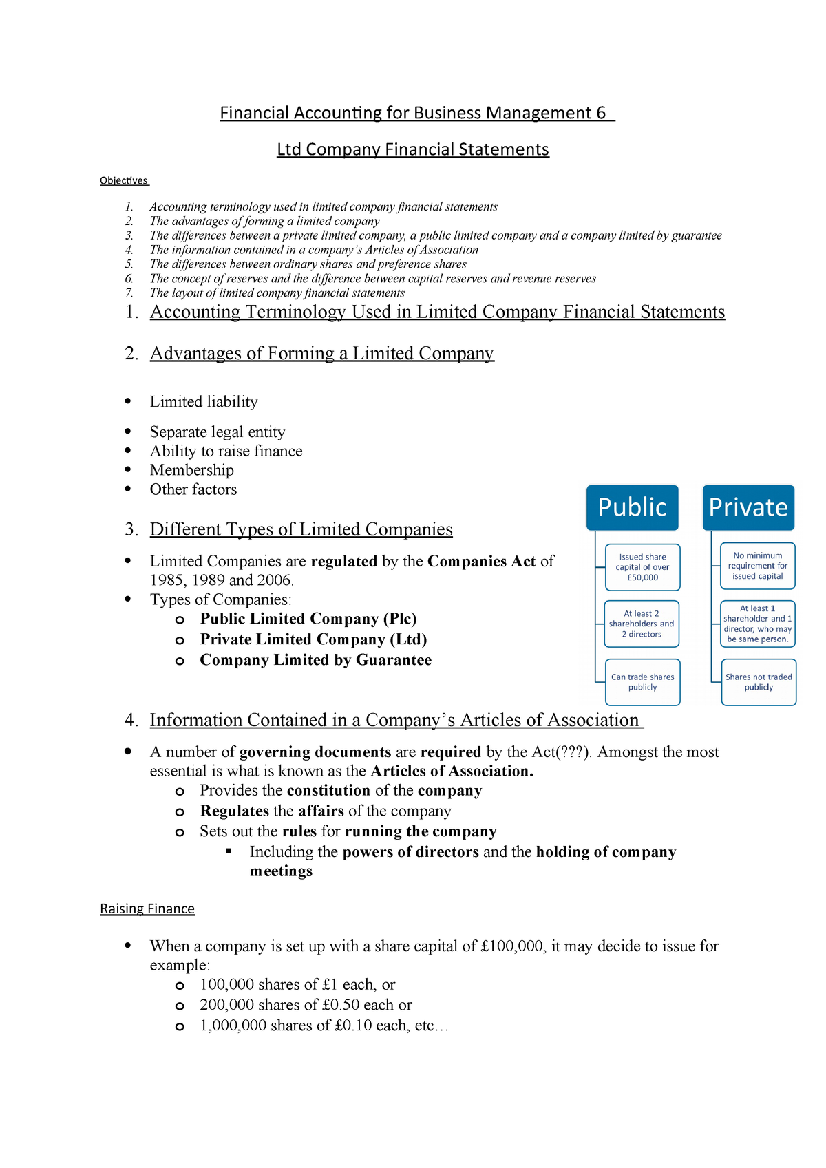 Financial Accounting For Business Management 7 Ltd Company Financial Statements Financial Accounting For Business Management Ltd Company Financial Statements Studocu