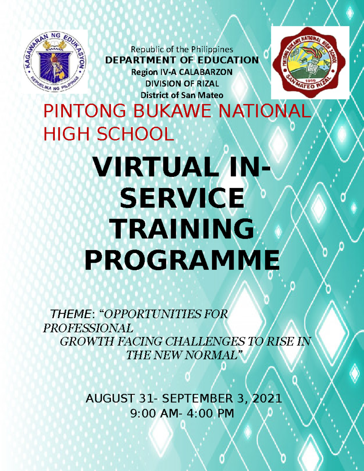 Inset Program - narrative report - Republic of the Philippines ...