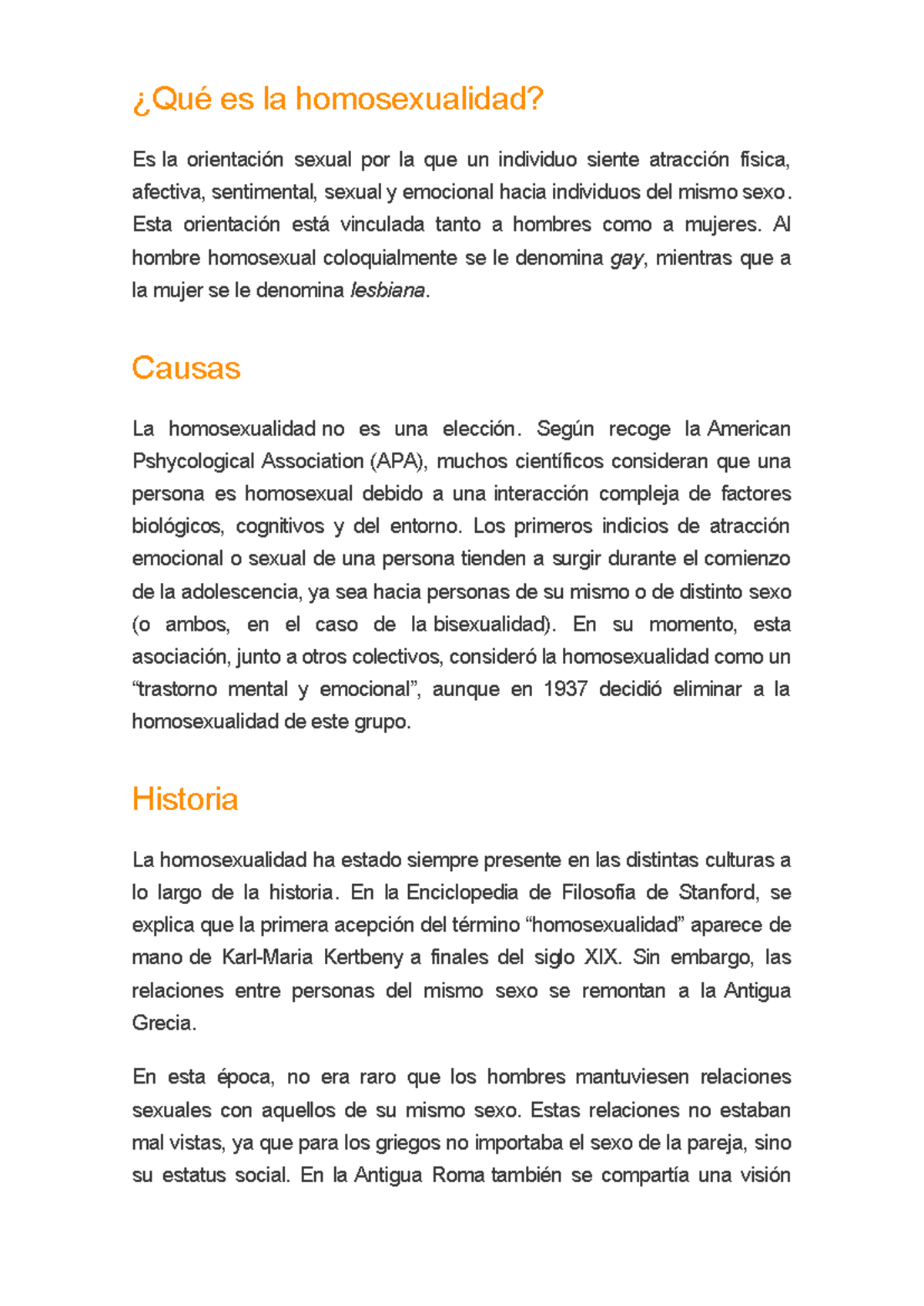 Qué es la homosexualidad - ¿Qué es la homosexualidad? Es la orientación ...