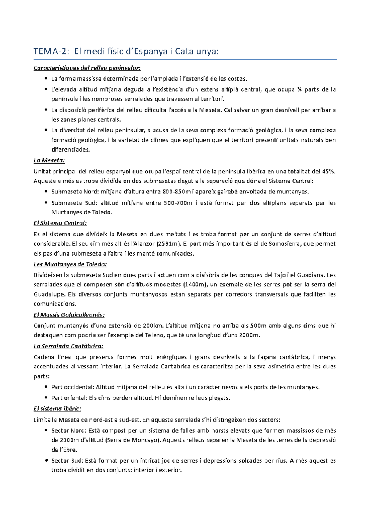 Tema 2 medi físic españa i catalunya - TEMA-2: El medi físic d’Espanya ...