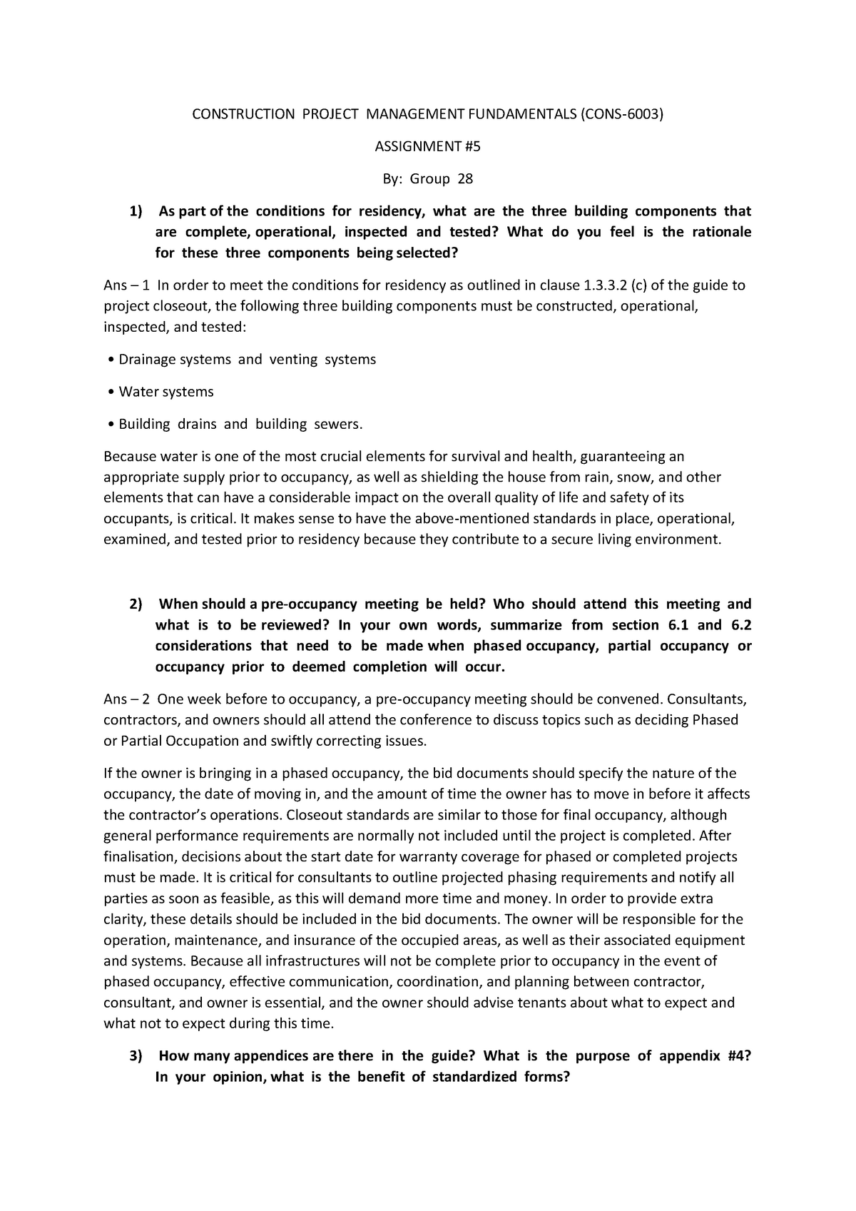 assignment construction project management