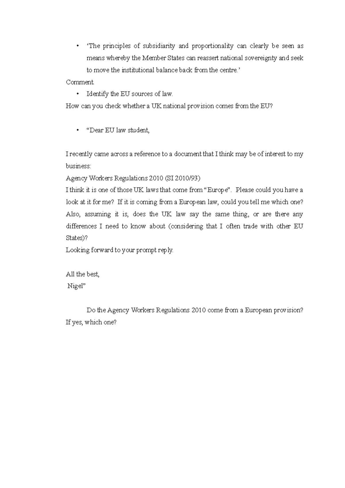 Tutorial 2 EU law beds LAW0082/Ltn/TY Beds Studocu