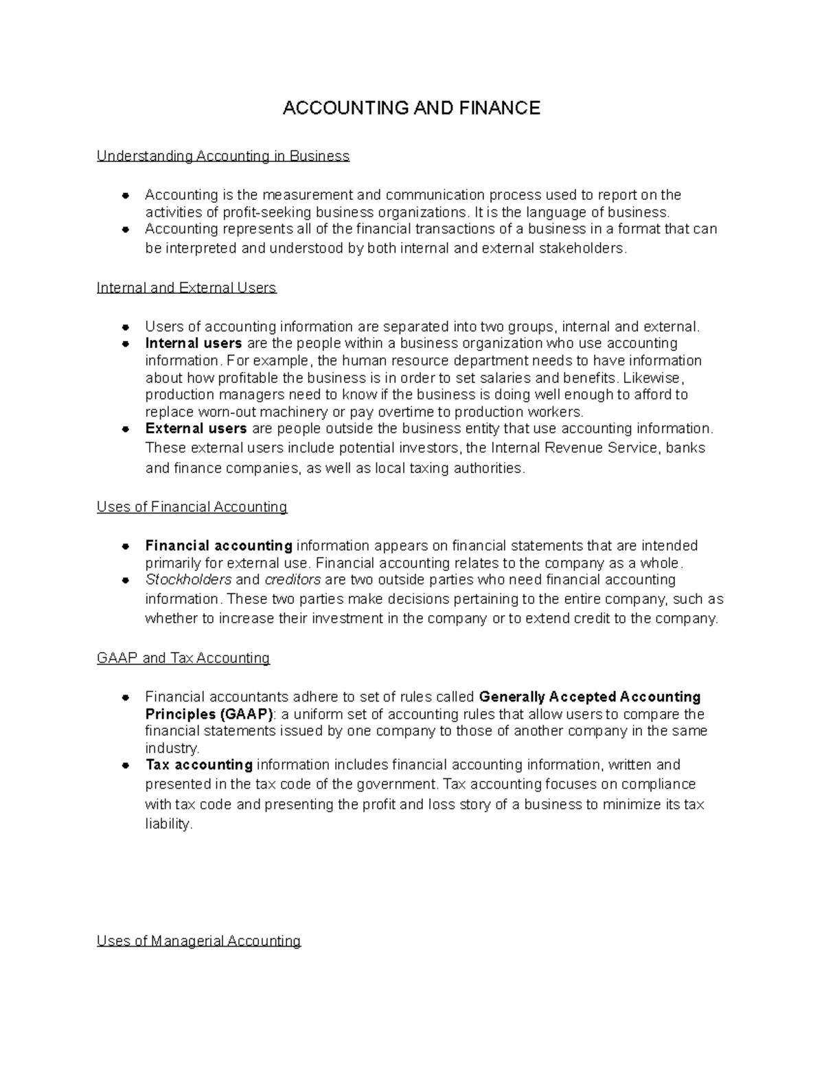 Intro to Business Chapter 16 Part 1 Notes - ACCOUNTING AND FINANCE ...