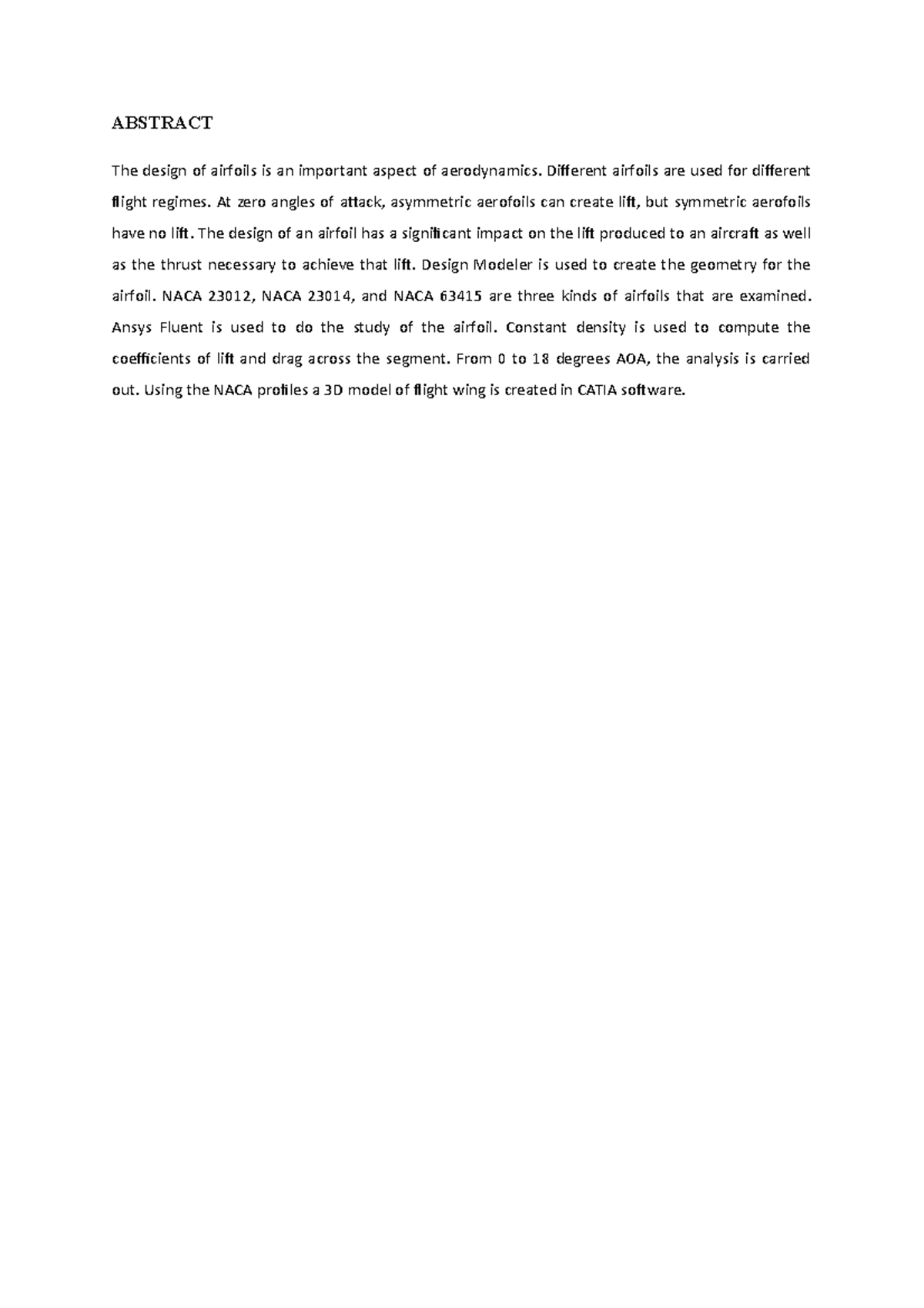 buildin and analysis - ABSTRACT The design of airfoils is an important ...