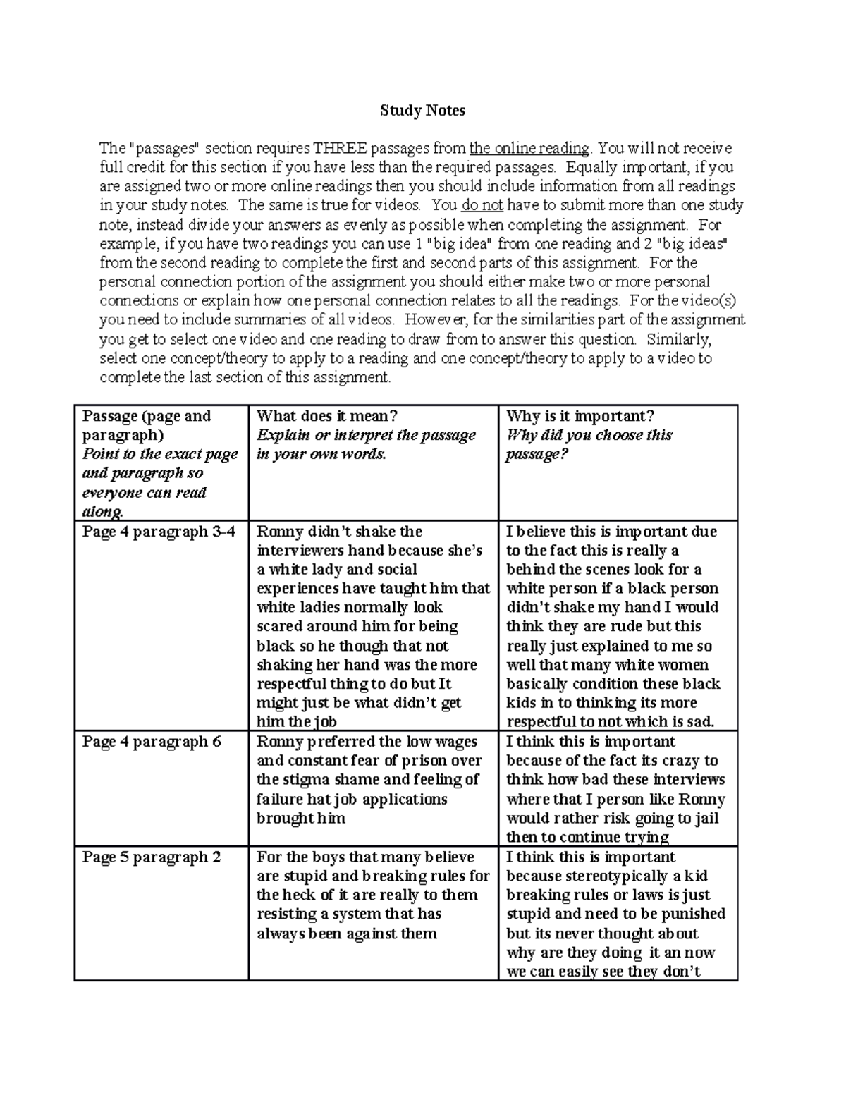 Study notes 4 - Teacher: Darryl Brice - Study Notes The 