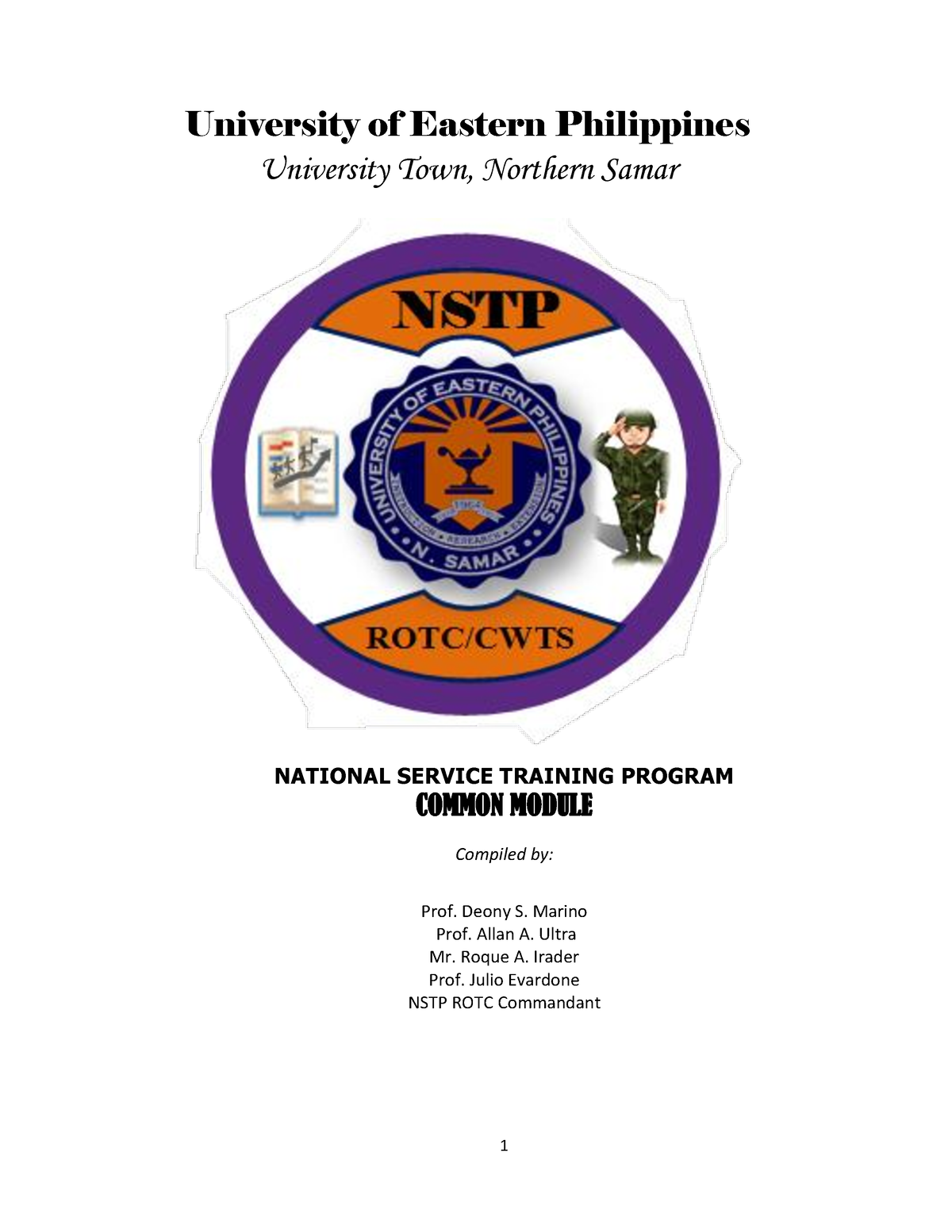 Common Module 1 NSTP LAW - NATIONAL SERVICE TRAINING PROGRAM COMMON ...