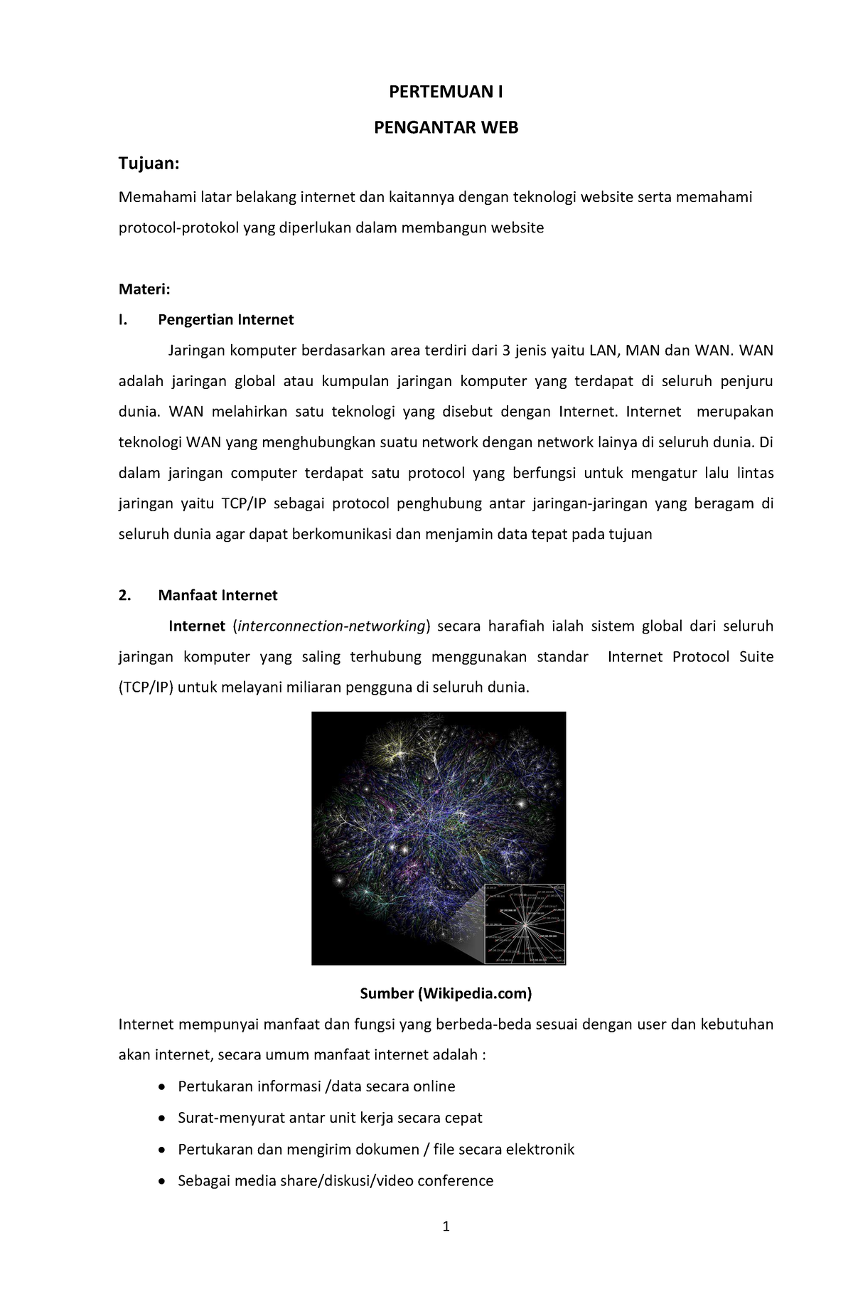 Modul Praktikum Web I - Pengantar Web - PERTEMUAN I PENGANTAR WEB ...