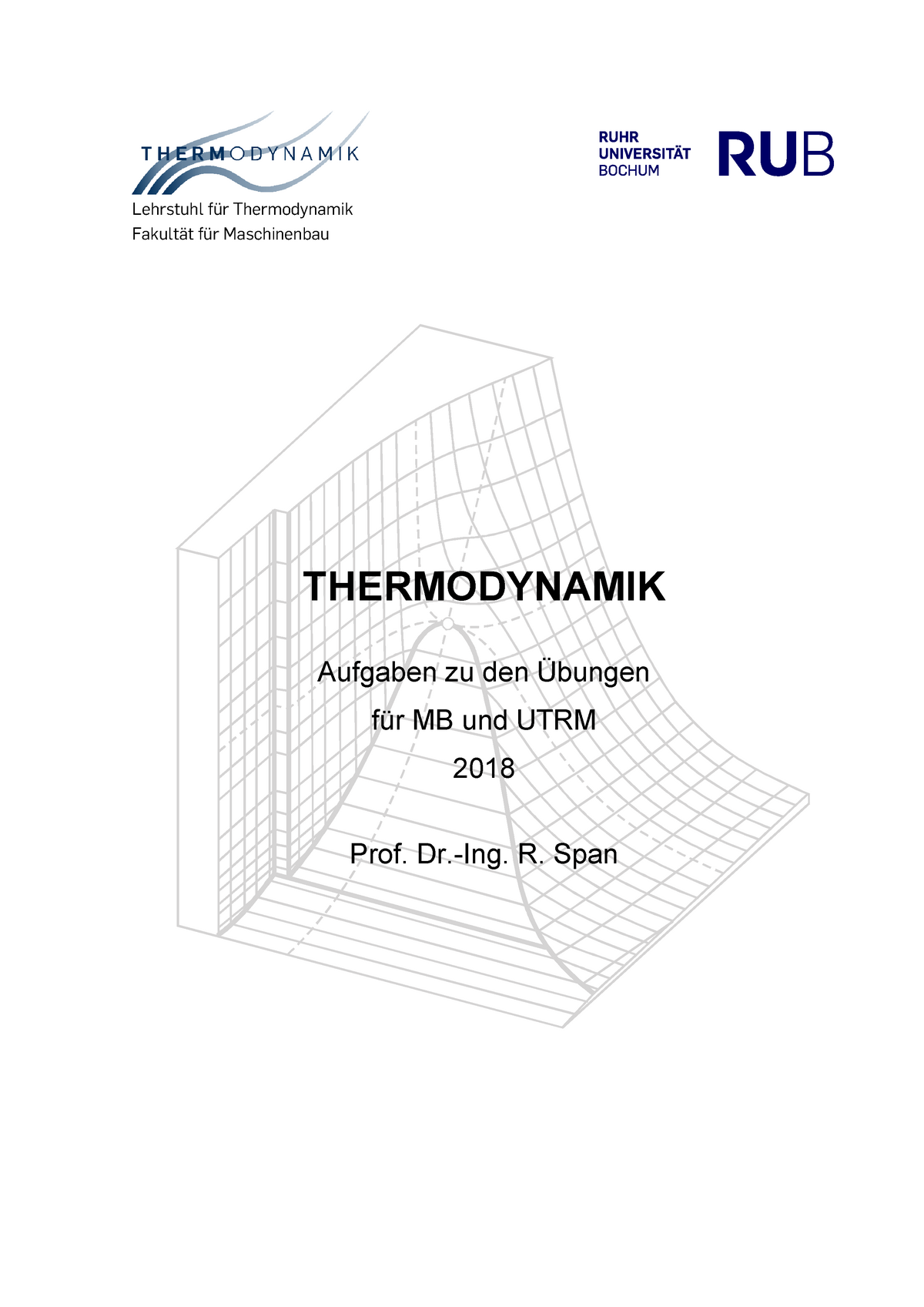 Übungskatalog So Se 2019 - Thermodynamik 134020 - RUB ...