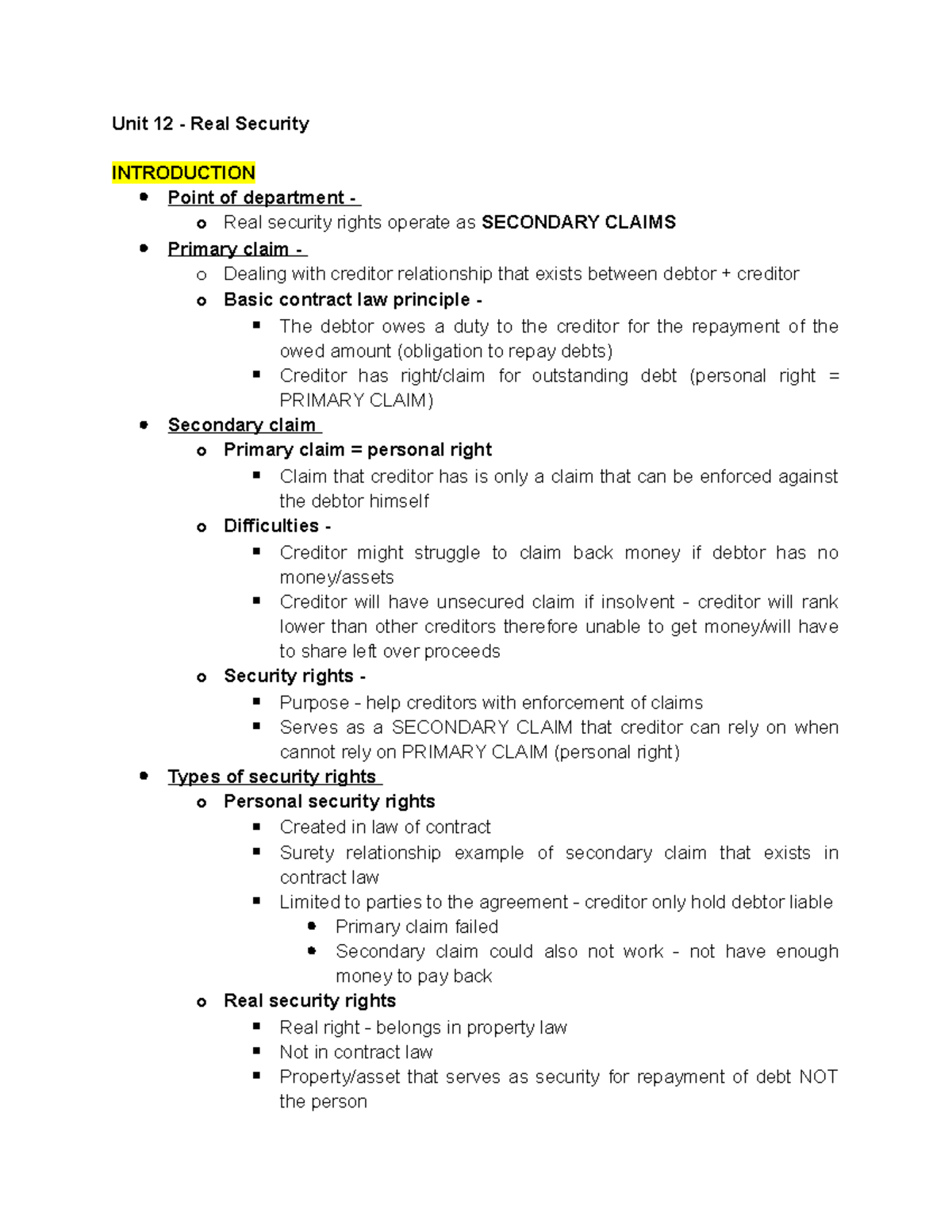Real Security - Slides - Semester Test notes - Unit 12 - Real Security ...
