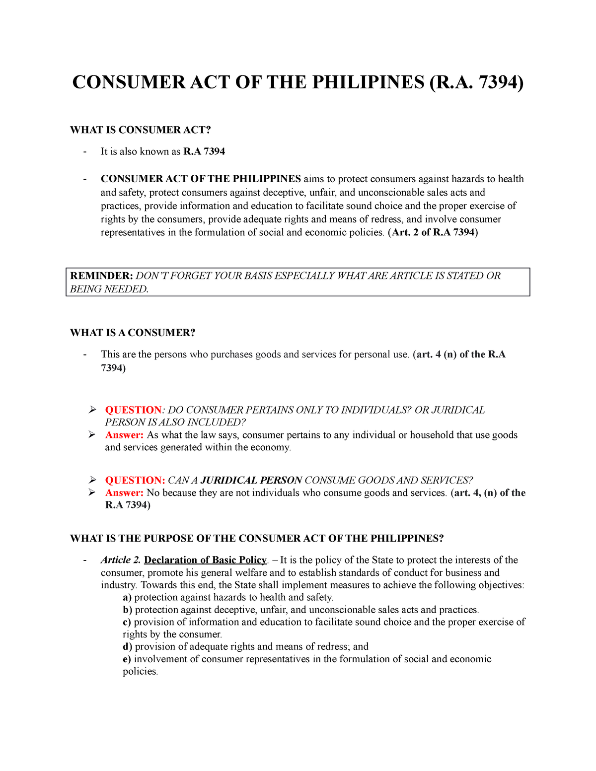 consumer-act-lecture-1-transcribed-notes-consumer-act-of-the